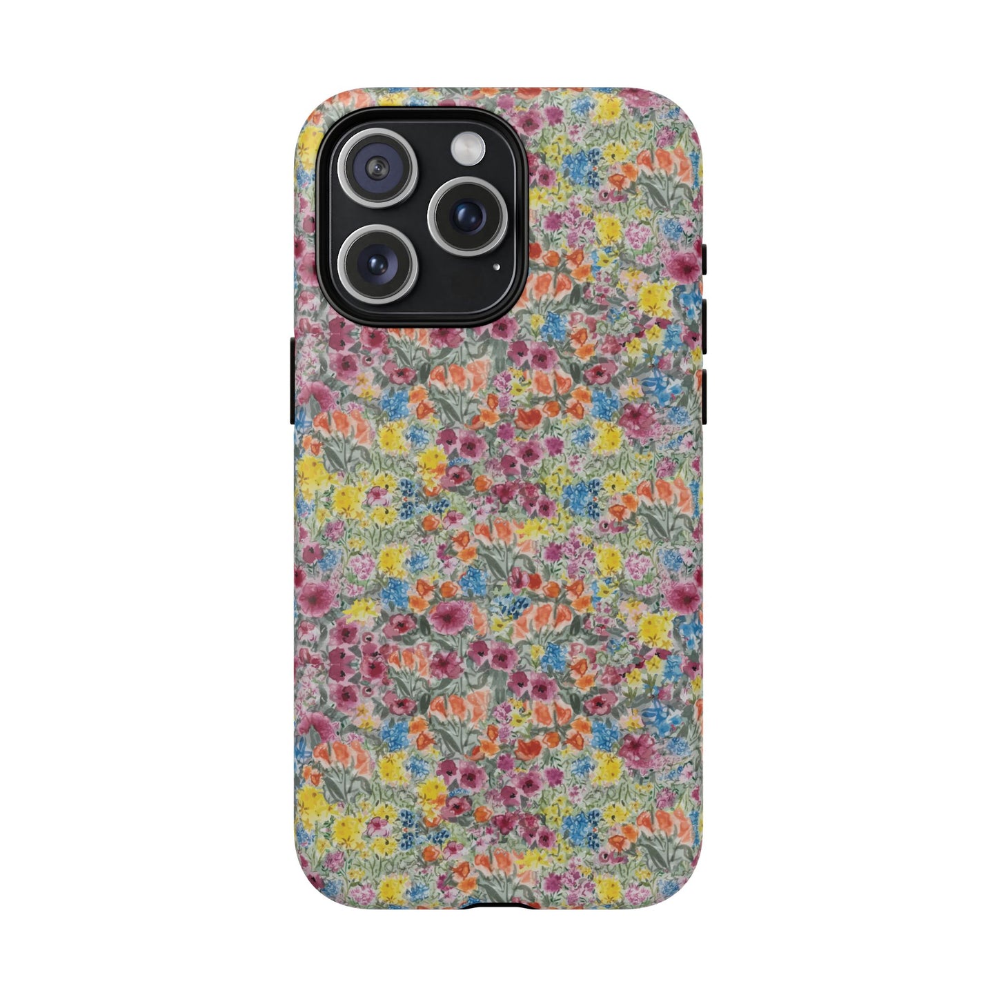 Meadow Blooms Floral Tough Phone Case — Colorful Wildflower Protective Cover