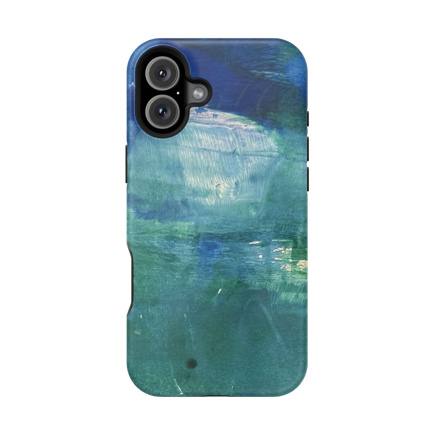 Where the Water Sleeps Magnetic Impact-Resistant Phone Case — Abstract Ocean Blue Art Blues Teal Green