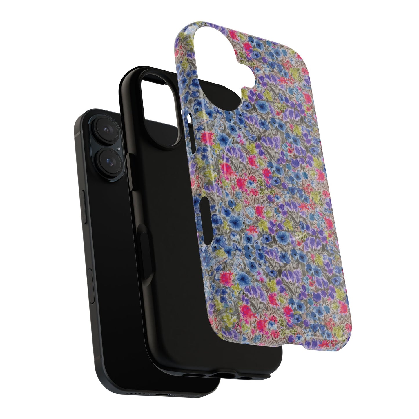 Blue Wildflower Meadow Blooms Watercolor Blue & Violet Floral Tough Magnetic Phone Cases
