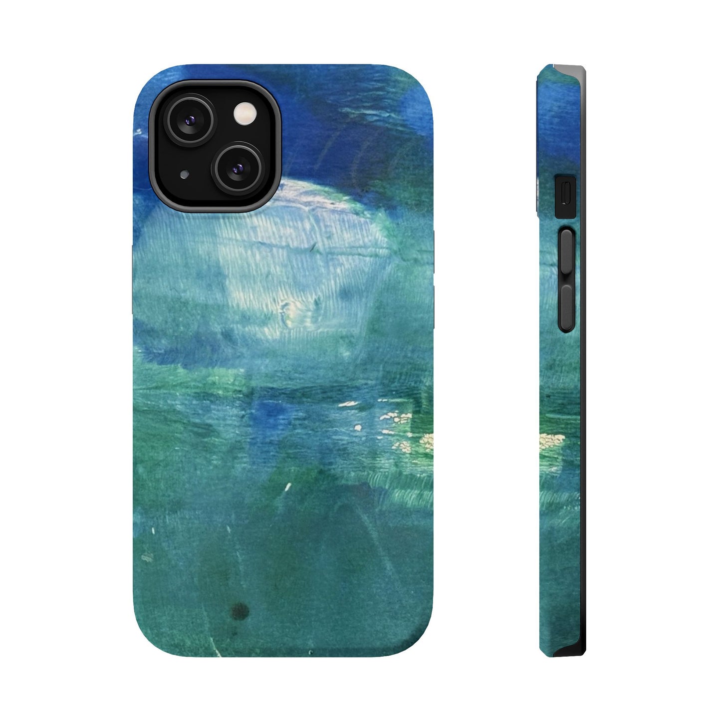 Where the Water Sleeps Magnetic Impact-Resistant Phone Case — Abstract Ocean Blue Art Blues Teal Green