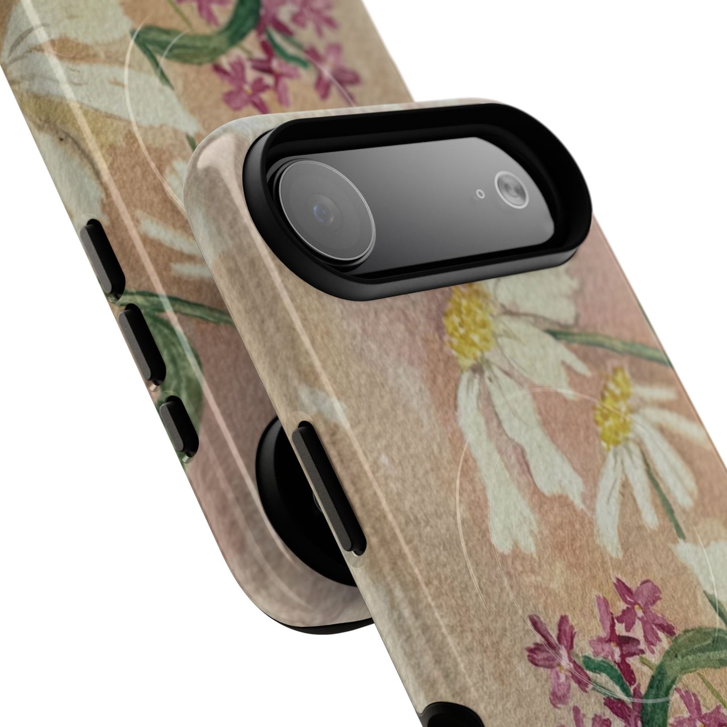 Floral Daisies Tough Magnetic Phone Case — Vintage Wildflower Design