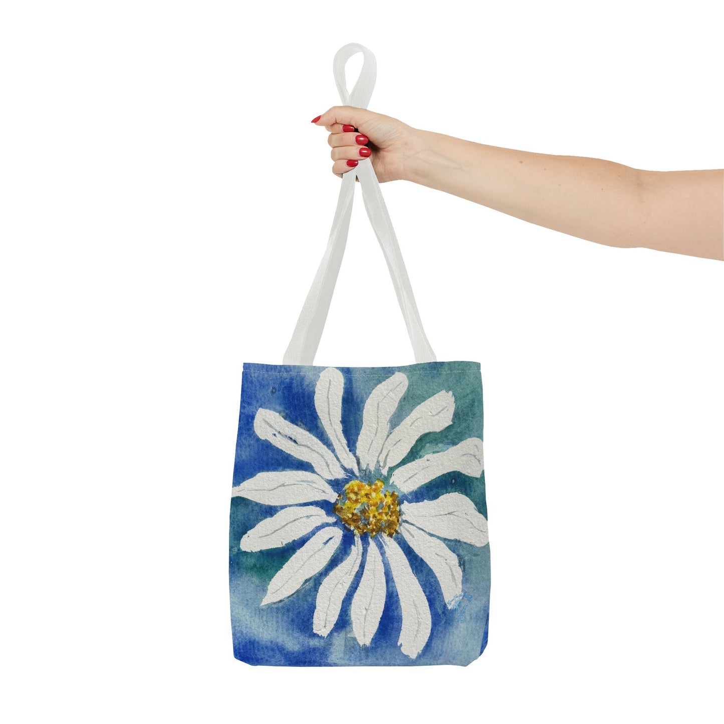 White Daisy Painting Tote Bag | Floral Watercolor Art
