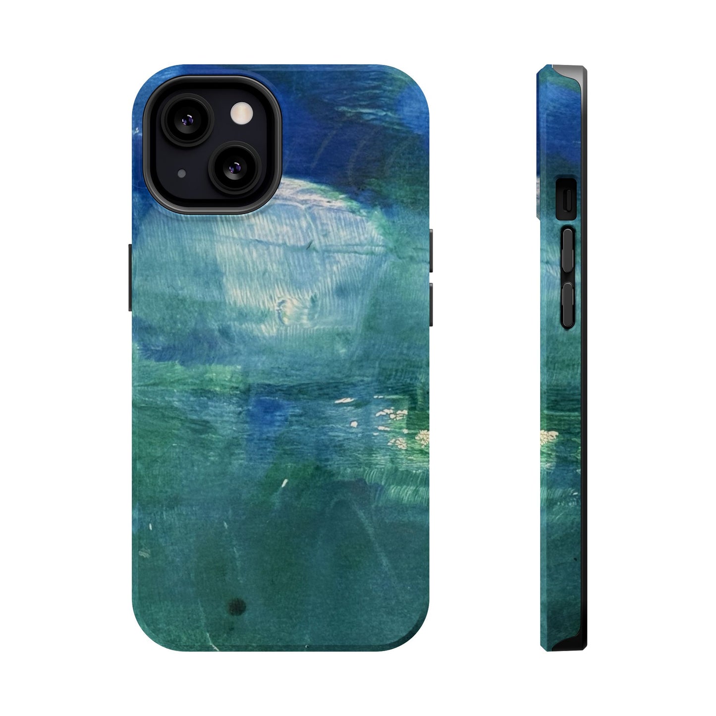 Where the Water Sleeps Magnetic Impact-Resistant Phone Case — Abstract Ocean Blue Art Blues Teal Green