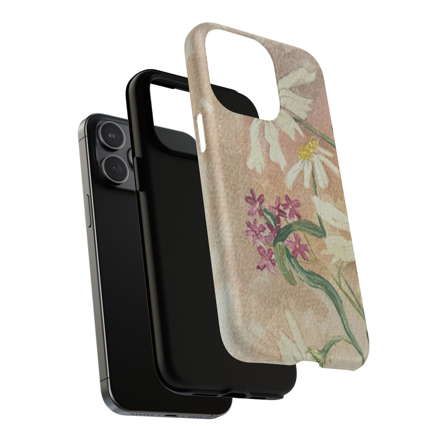 Floral Daisies Tough Magnetic Phone Case — Vintage Wildflower Design