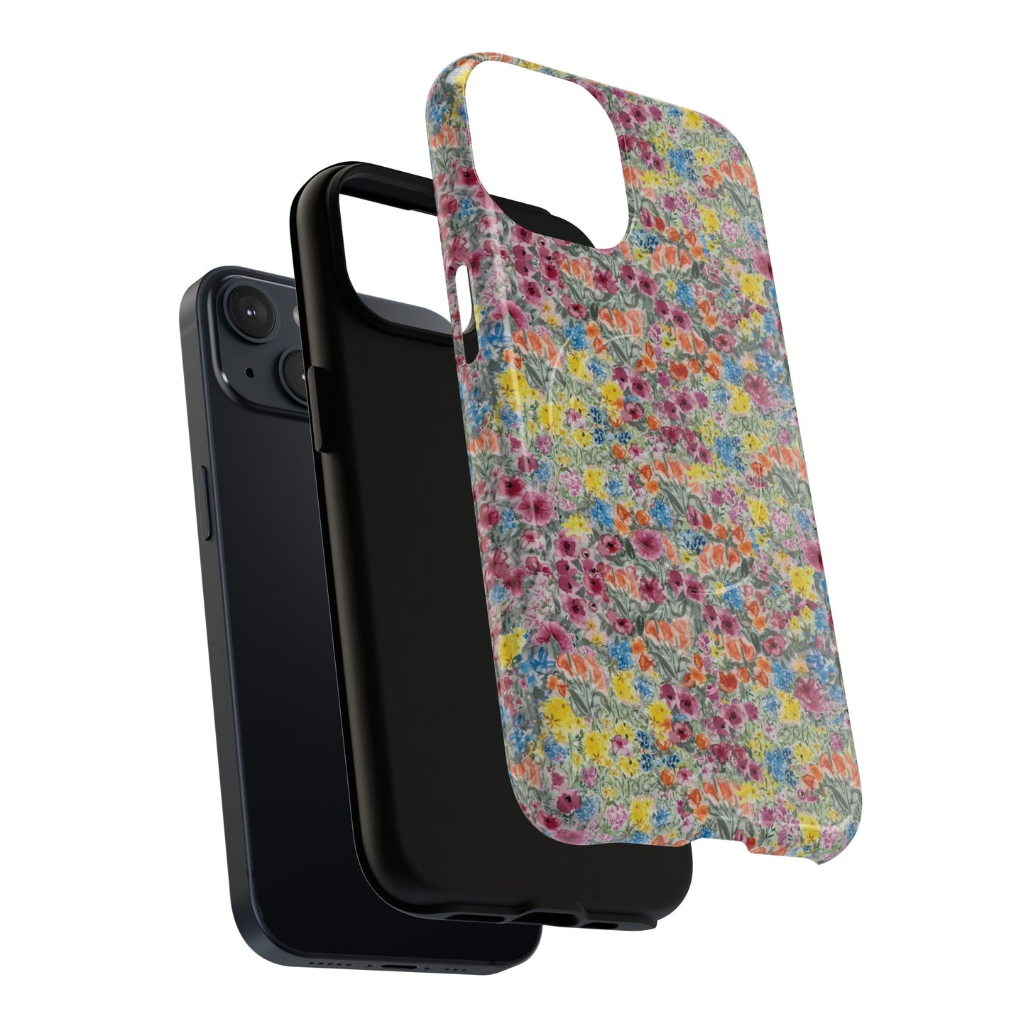 Meadow Blooms Floral Tough Phone Case — Colorful Wildflower Protective Cover