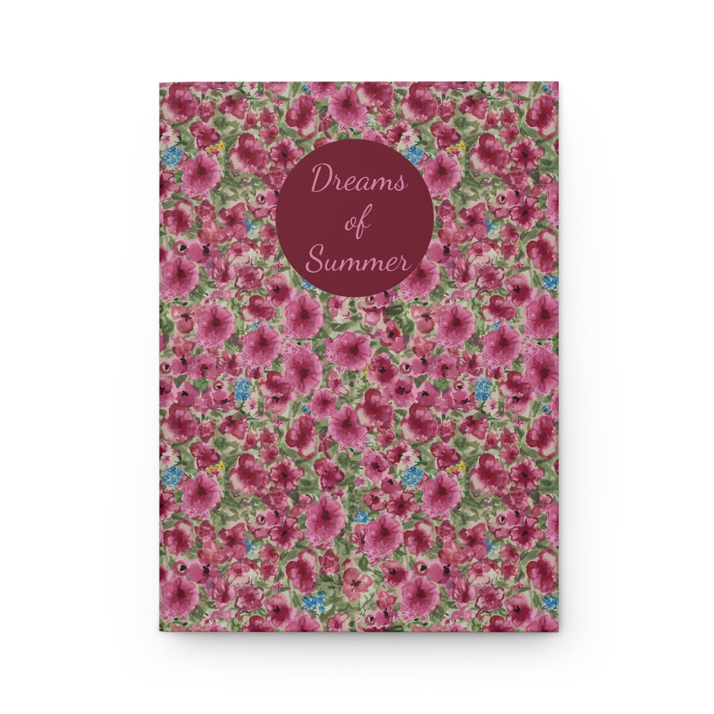 Floral notebook with 'Dreams of Summer' text on a white background
