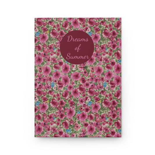 Floral notebook with 'Dreams of Summer' text on a white background