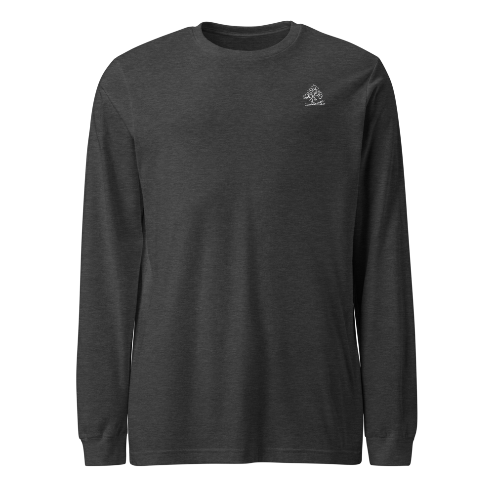 Good For The Soul Art Cotton Long Sleeve Tee — Dark Grey Heather, S