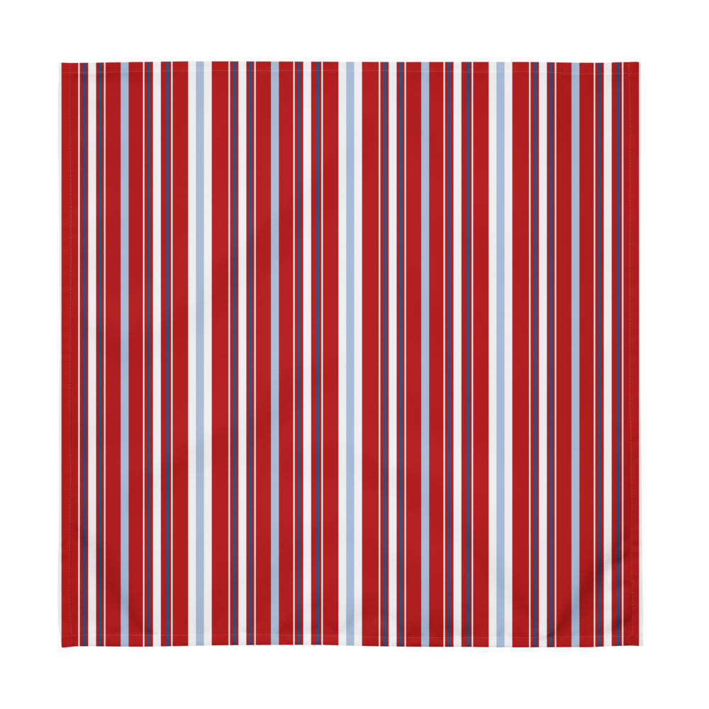 Americana Cabana Stripe Cloth Napkins Red White Blue Patriotic Table Linens Set (4)
