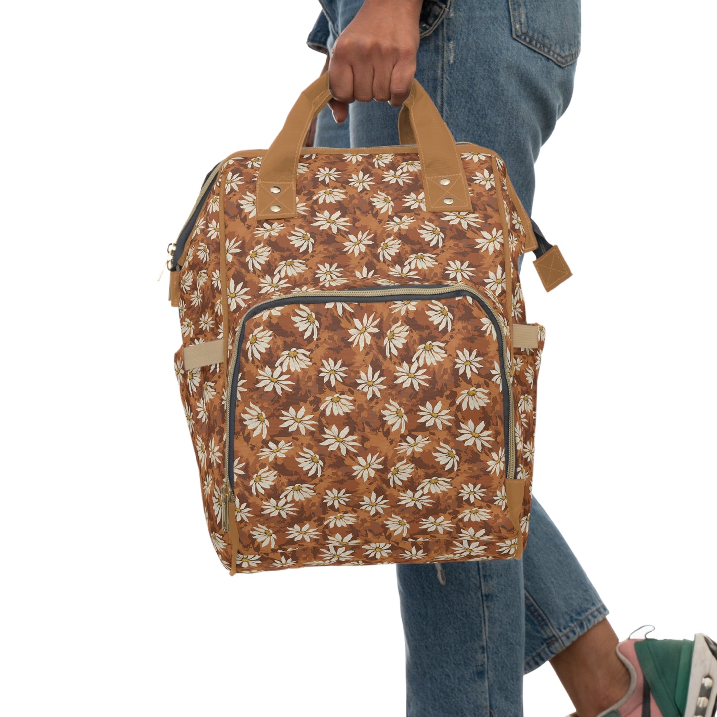 Golden Hour Daisy Everyday Backpack (Work, Travel & On-the-Go Essential) Multifunctional Diaper Backpack