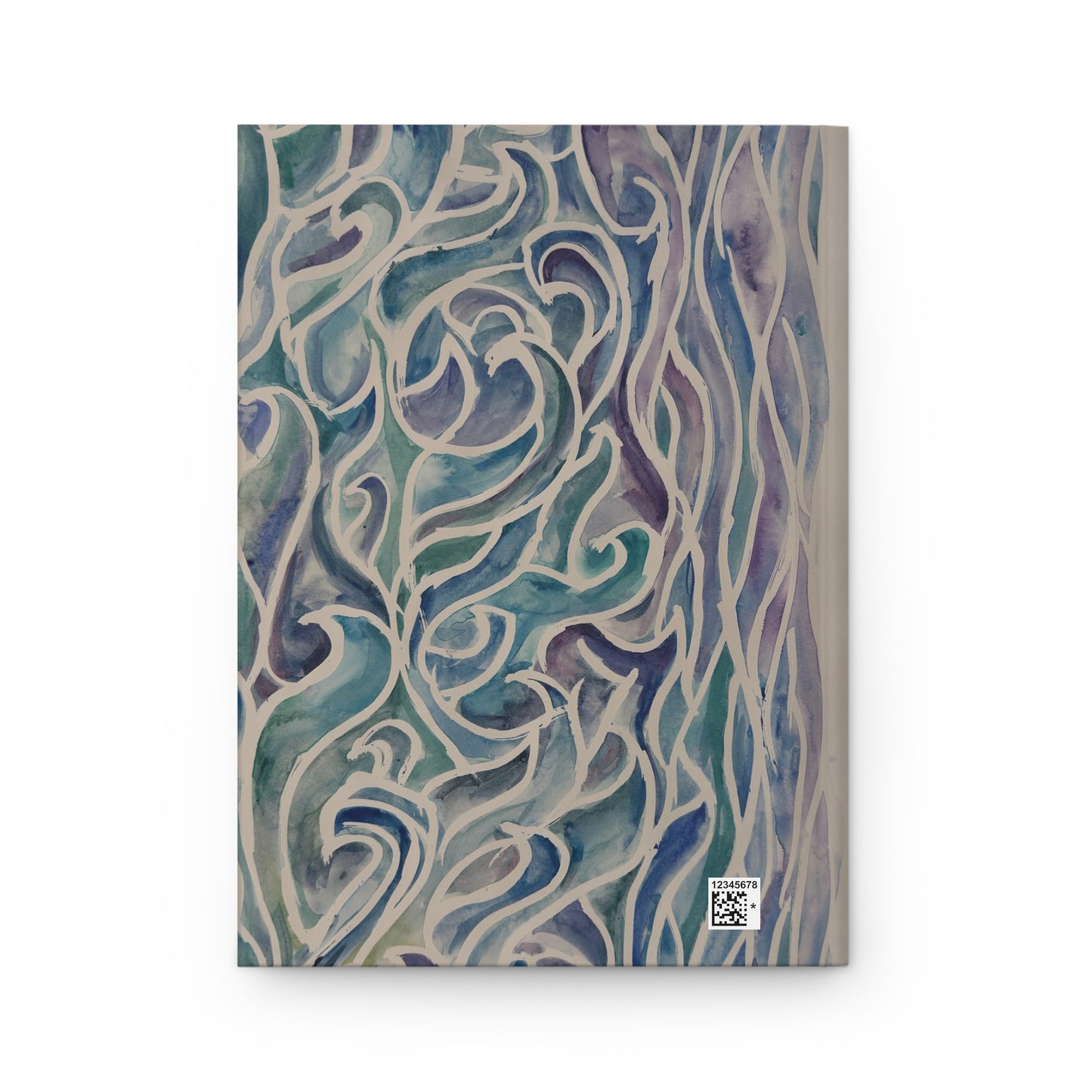 Ocean Wave Pattern Hardcover Journal — Matte Nautical Notebook for Travel, Sketching & Daily Notes