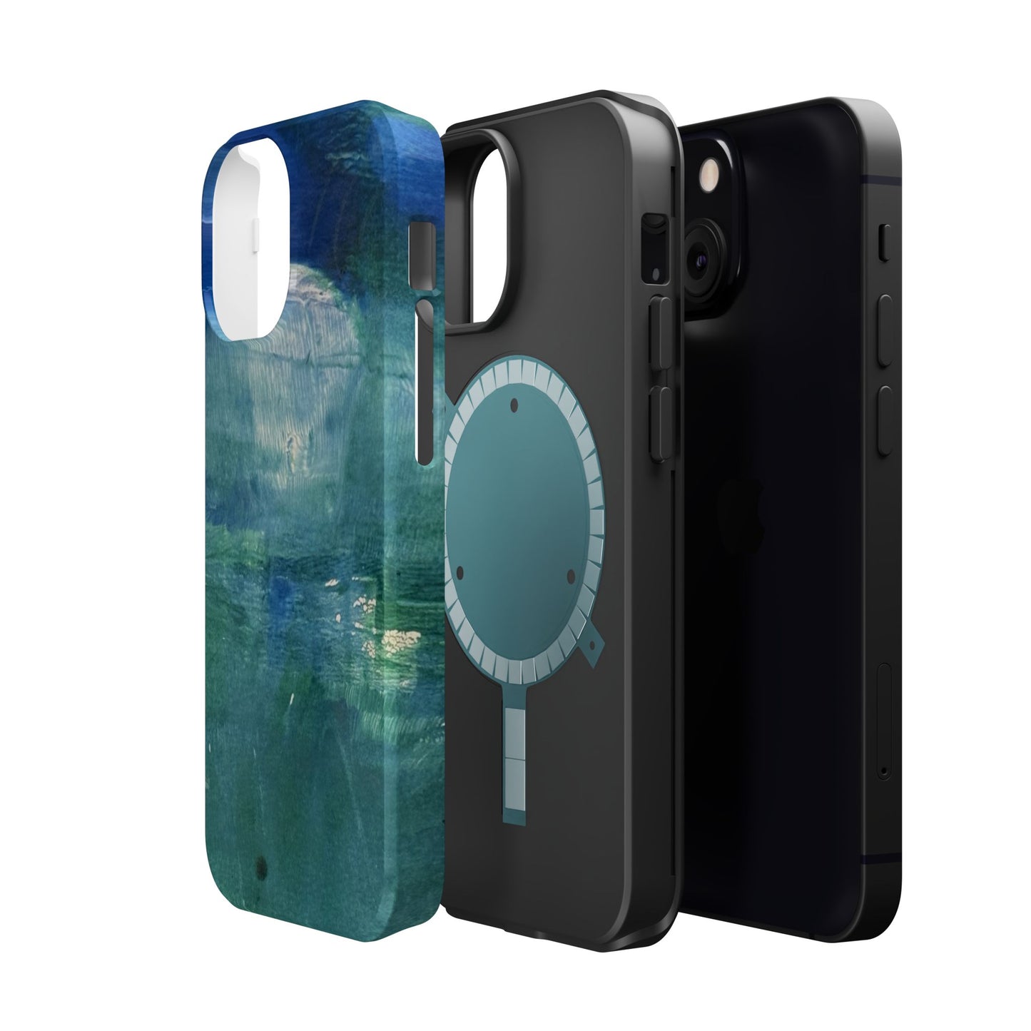 Where the Water Sleeps Magnetic Impact-Resistant Phone Case — Abstract Ocean Blue Art Blues Teal Green