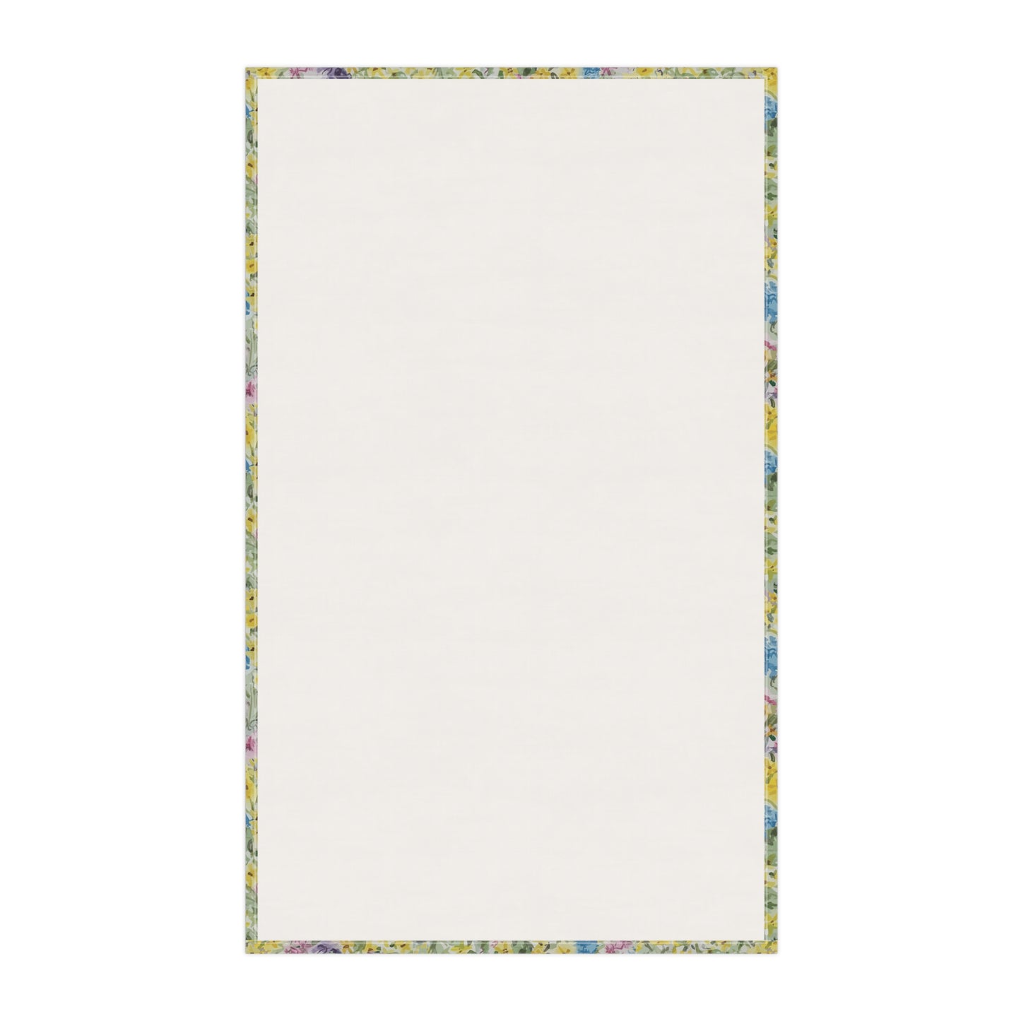Spring Meadow Floral Tea Towel – Soft Yellow Wildflower Kitchen Towel