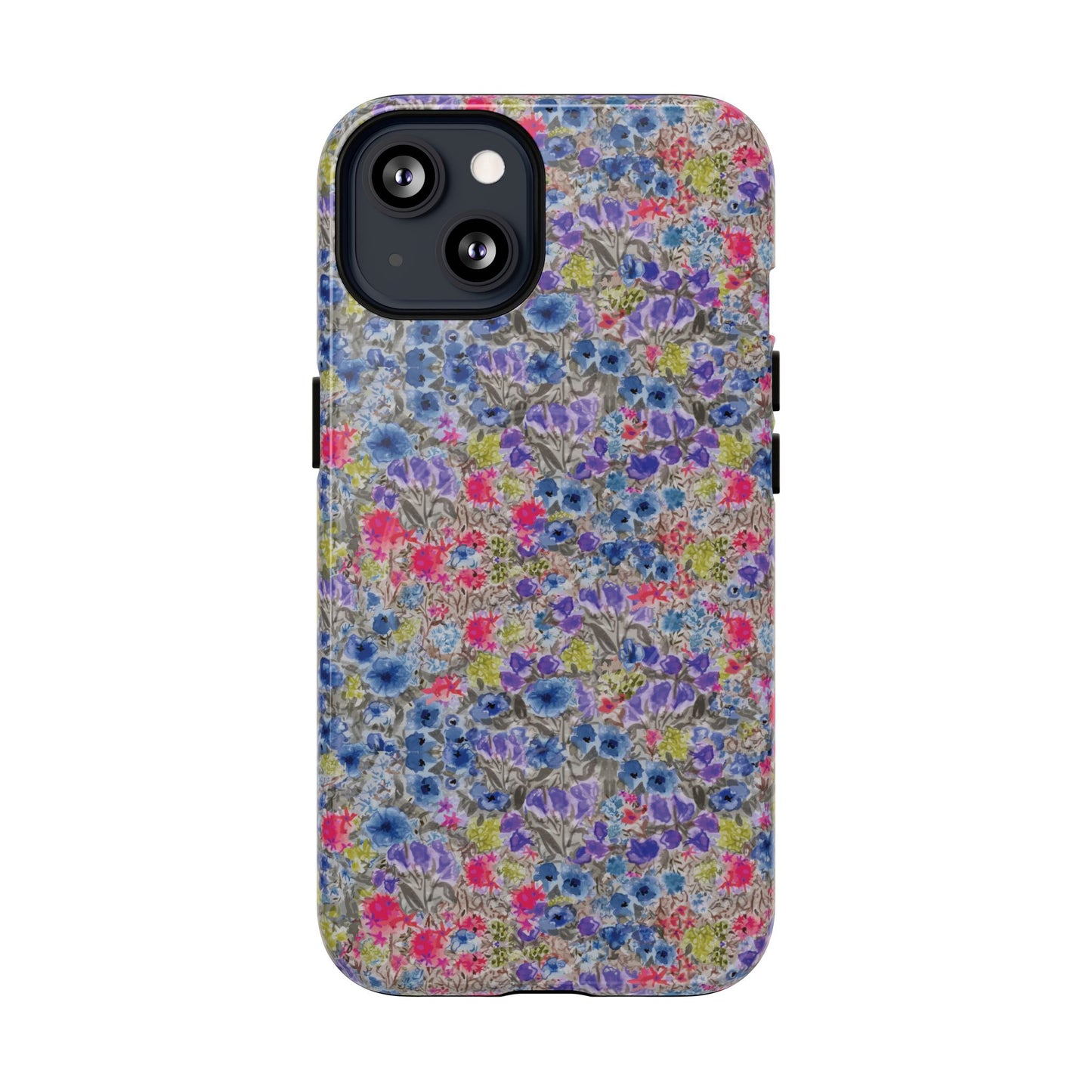 Blue Wildflower Meadow Blooms Watercolor Blue & Violet Floral Tough Magnetic Phone Cases