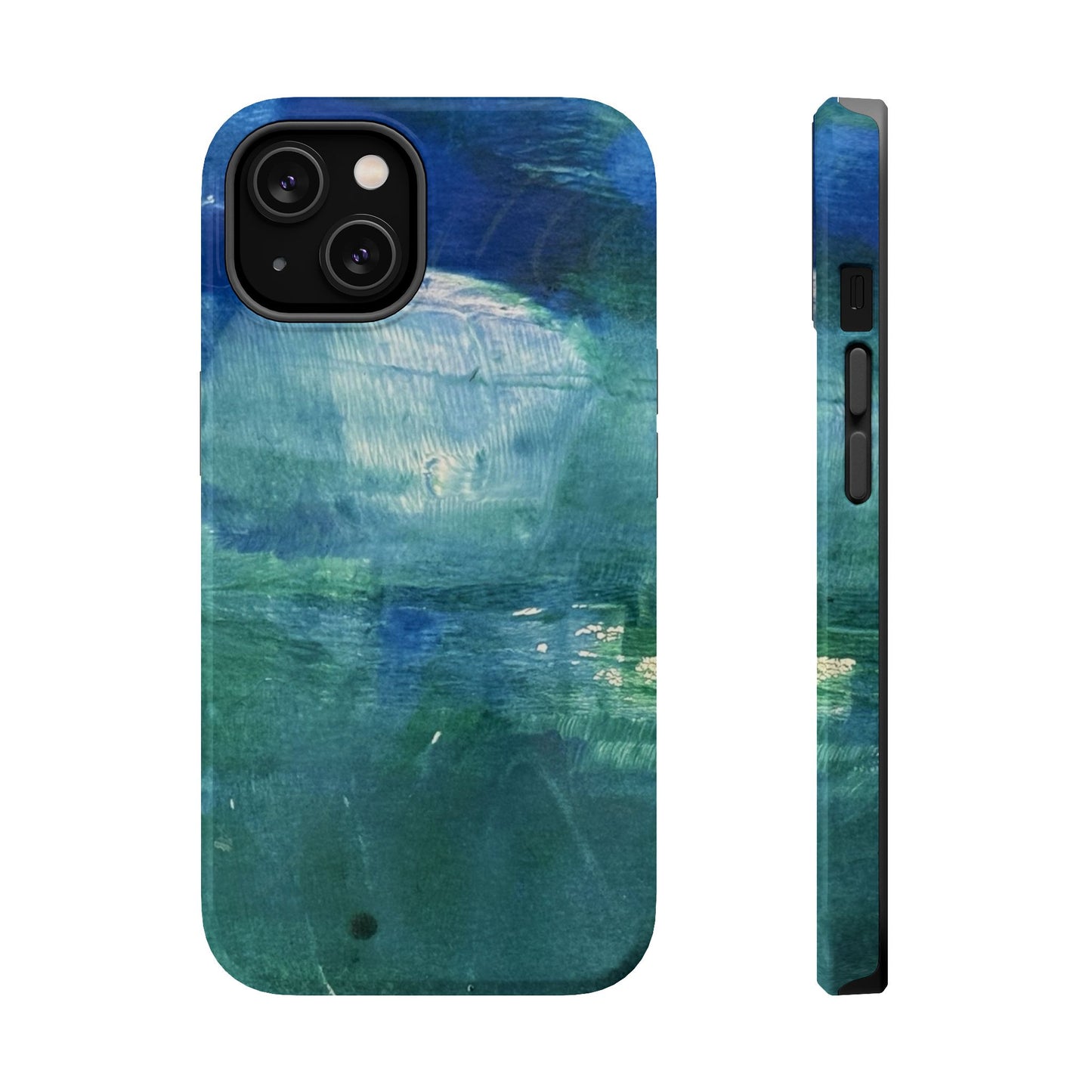 Where the Water Sleeps Magnetic Impact-Resistant Phone Case — Abstract Ocean Blue Art Blues Teal Green