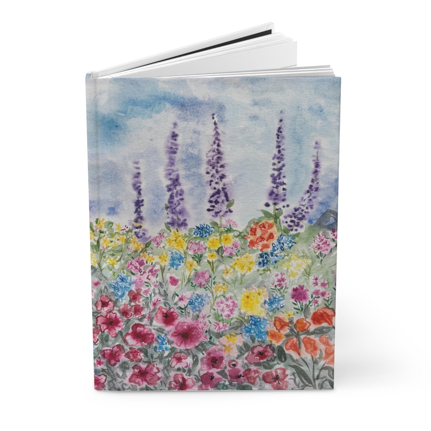 Wildflower Watercolor Hardcover Journal | Floral Notebook, Matte Cover Floral Fields by Kathryn Young