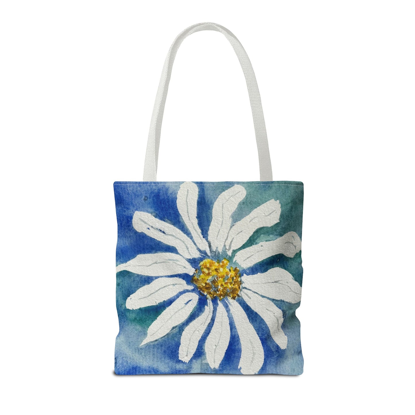 White Daisy Painting Tote Bag | Floral Watercolor Art