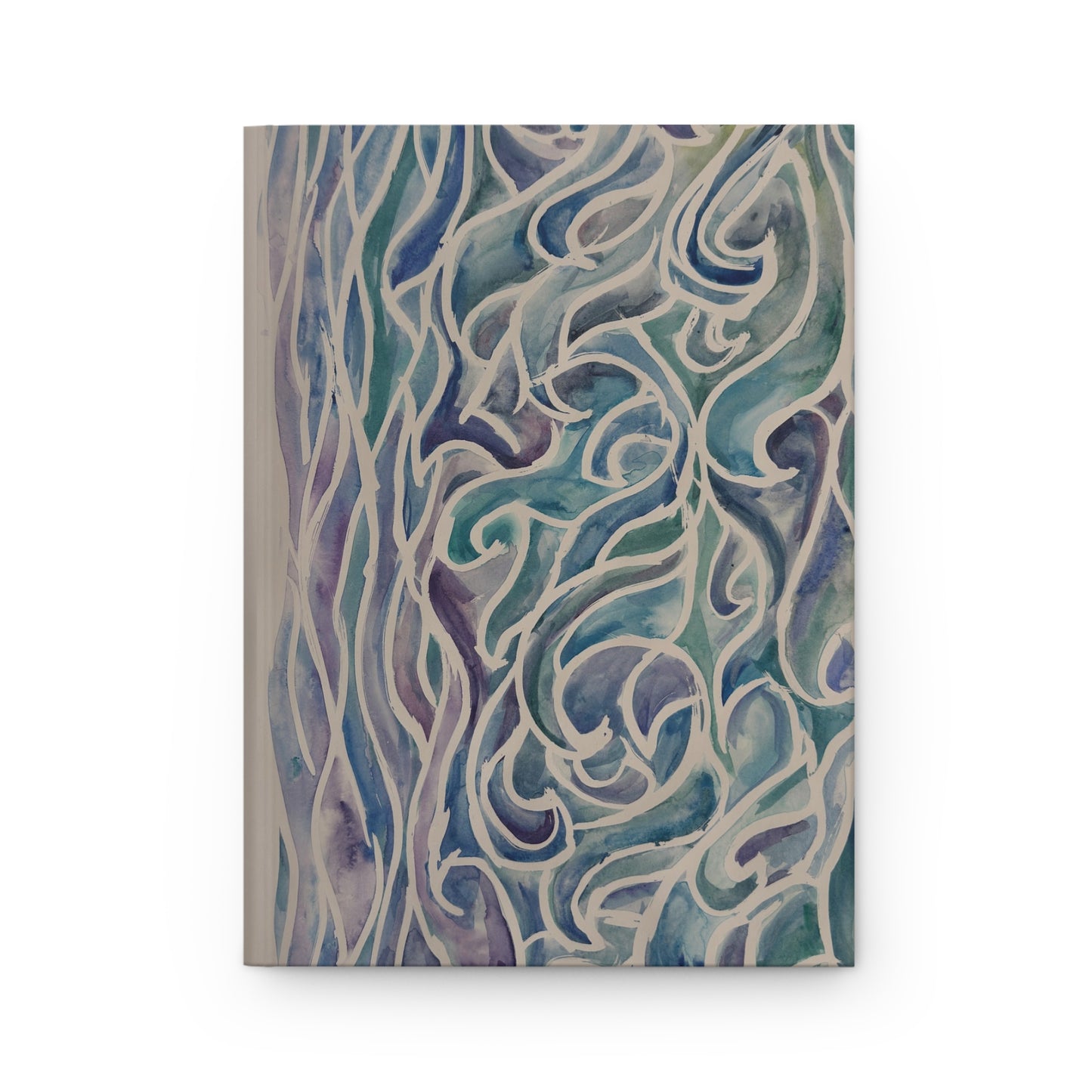 Ocean Wave Pattern Hardcover Journal — Matte Nautical Notebook for Travel, Sketching & Daily Notes