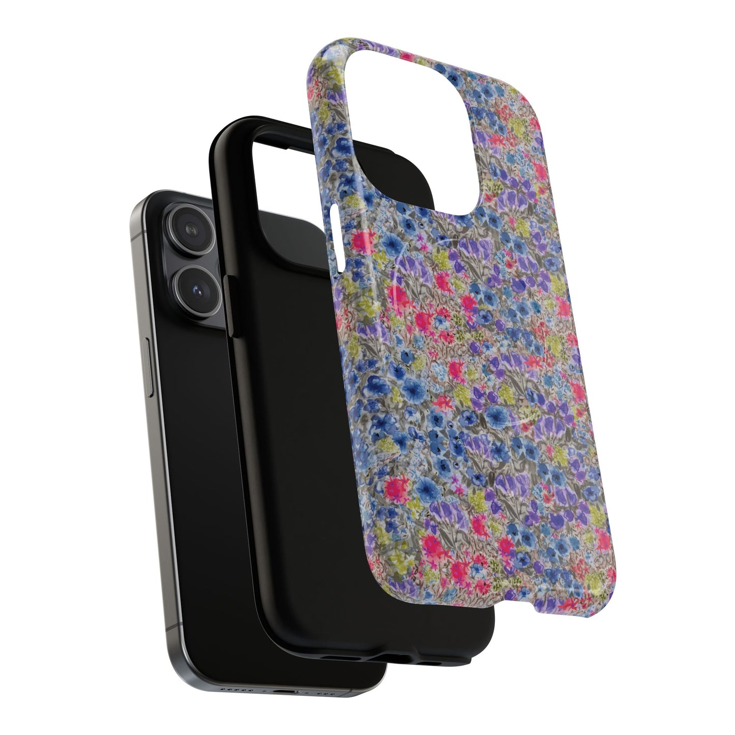 Blue Wildflower Meadow Blooms Watercolor Blue & Violet Floral Tough Magnetic Phone Cases