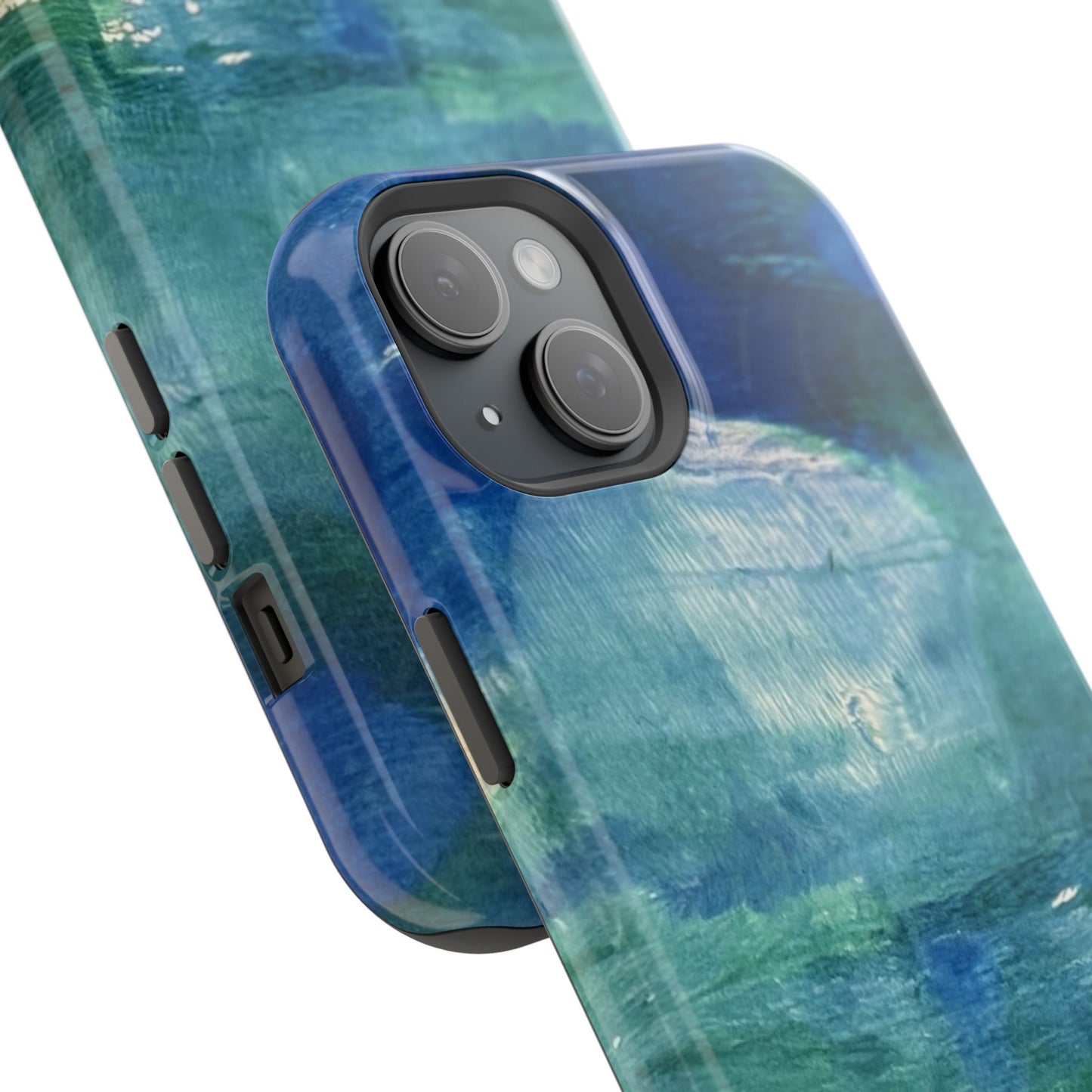 Where the Water Sleeps Magnetic Impact-Resistant Phone Case — Abstract Ocean Blue Art Blues Teal Green