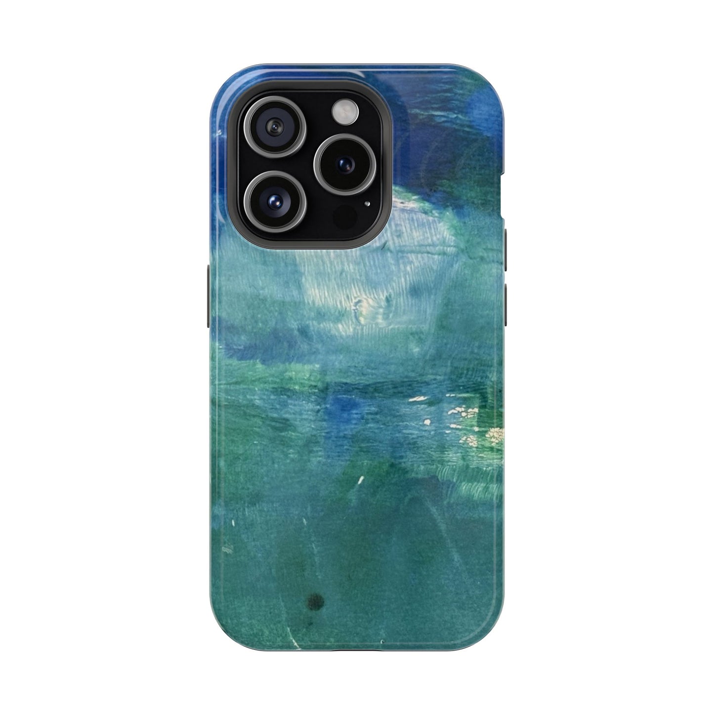 Where the Water Sleeps Magnetic Impact-Resistant Phone Case — Abstract Ocean Blue Art Blues Teal Green