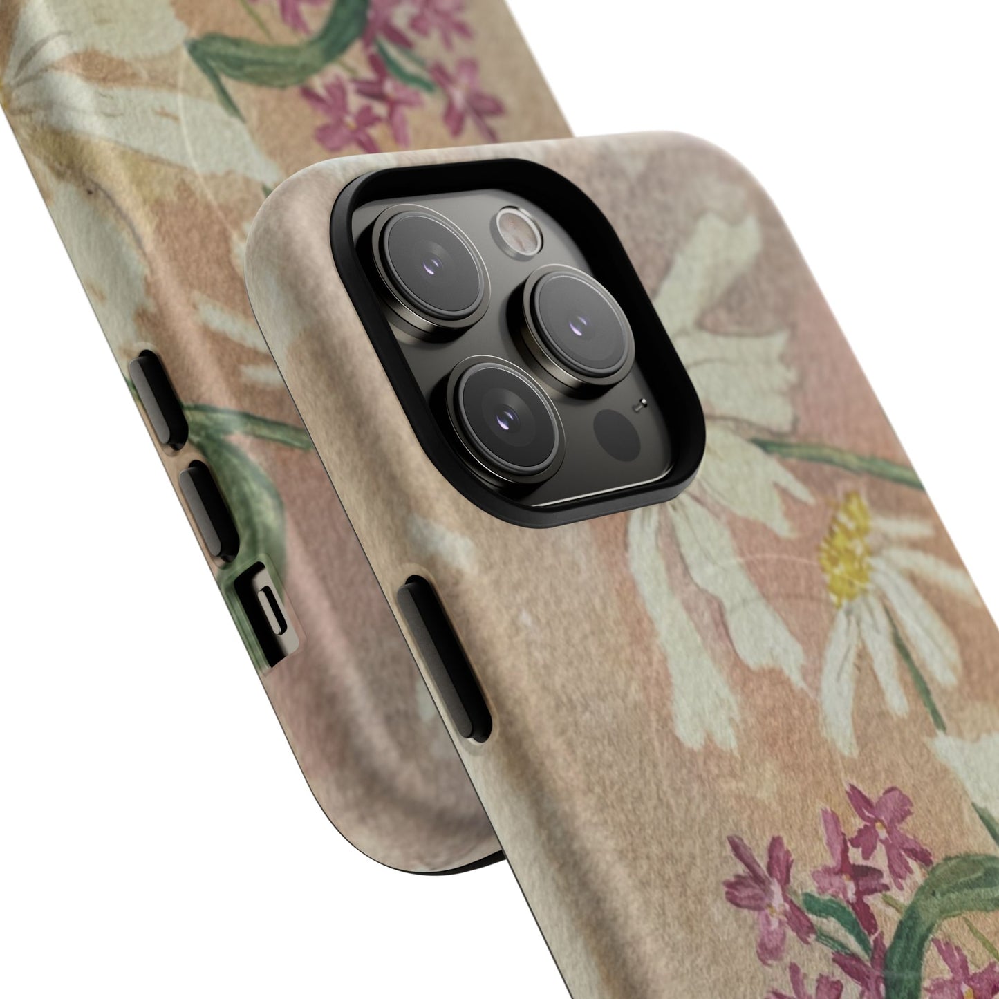 Floral Daisies Tough Magnetic Phone Case — Vintage Wildflower Design
