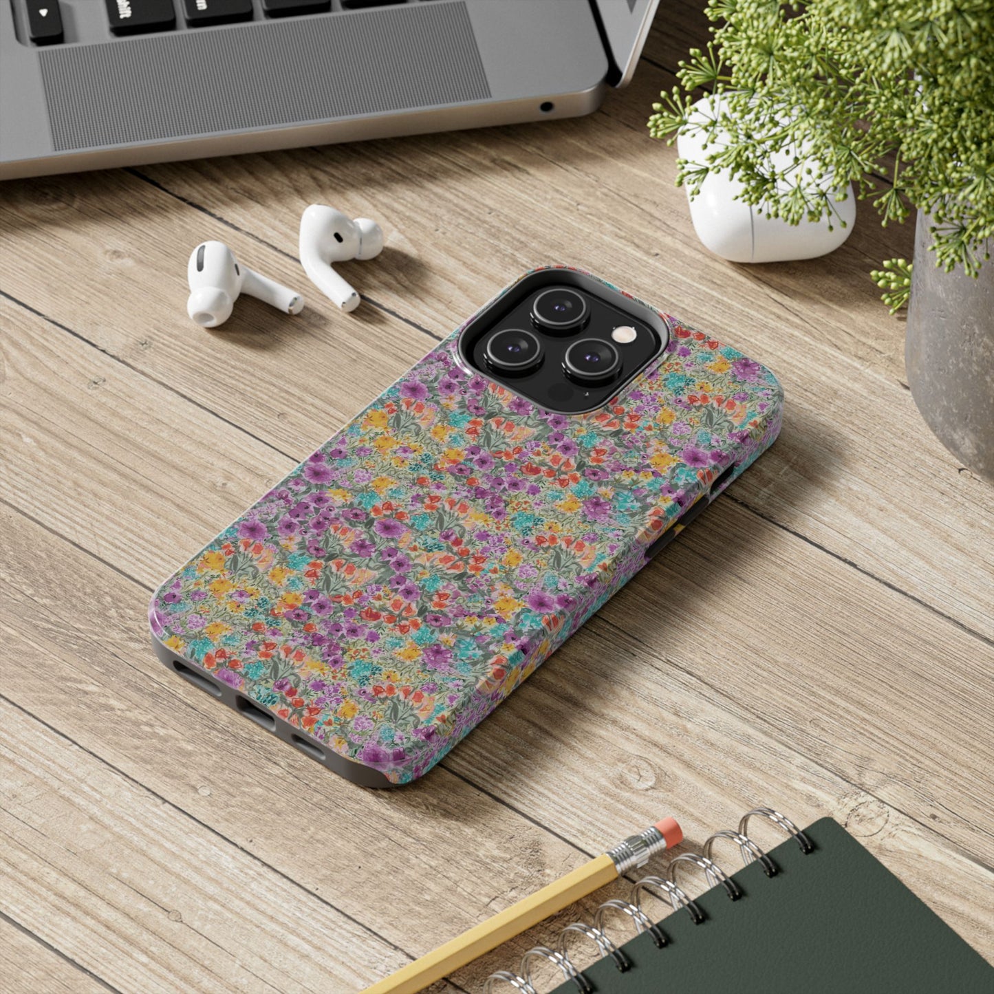 Wildflower Harmony  Watercolor Wildflower Phone Case – Colorful Floral Botanical Design Tough Phone Case