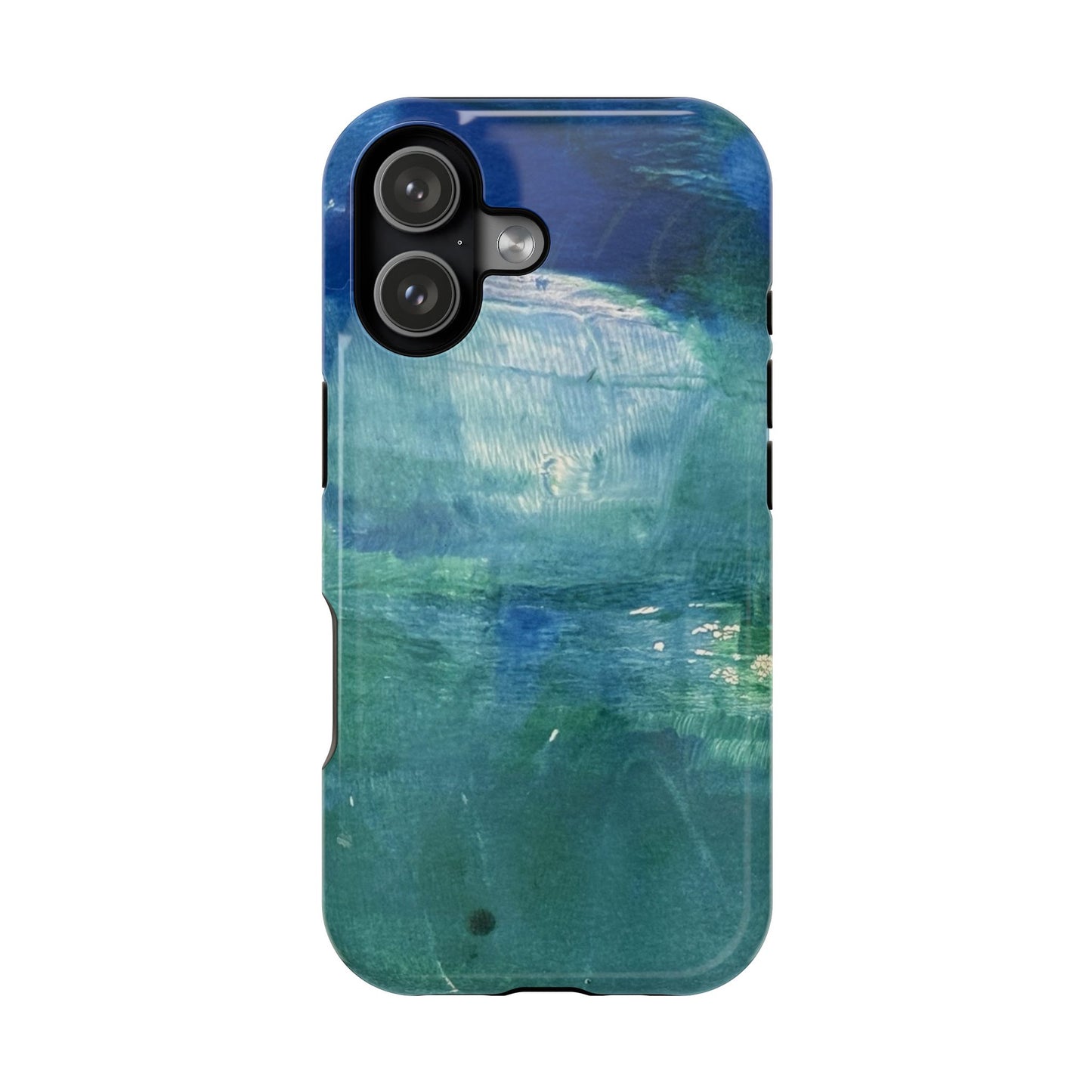 Where the Water Sleeps Magnetic Impact-Resistant Phone Case — Abstract Ocean Blue Art Blues Teal Green