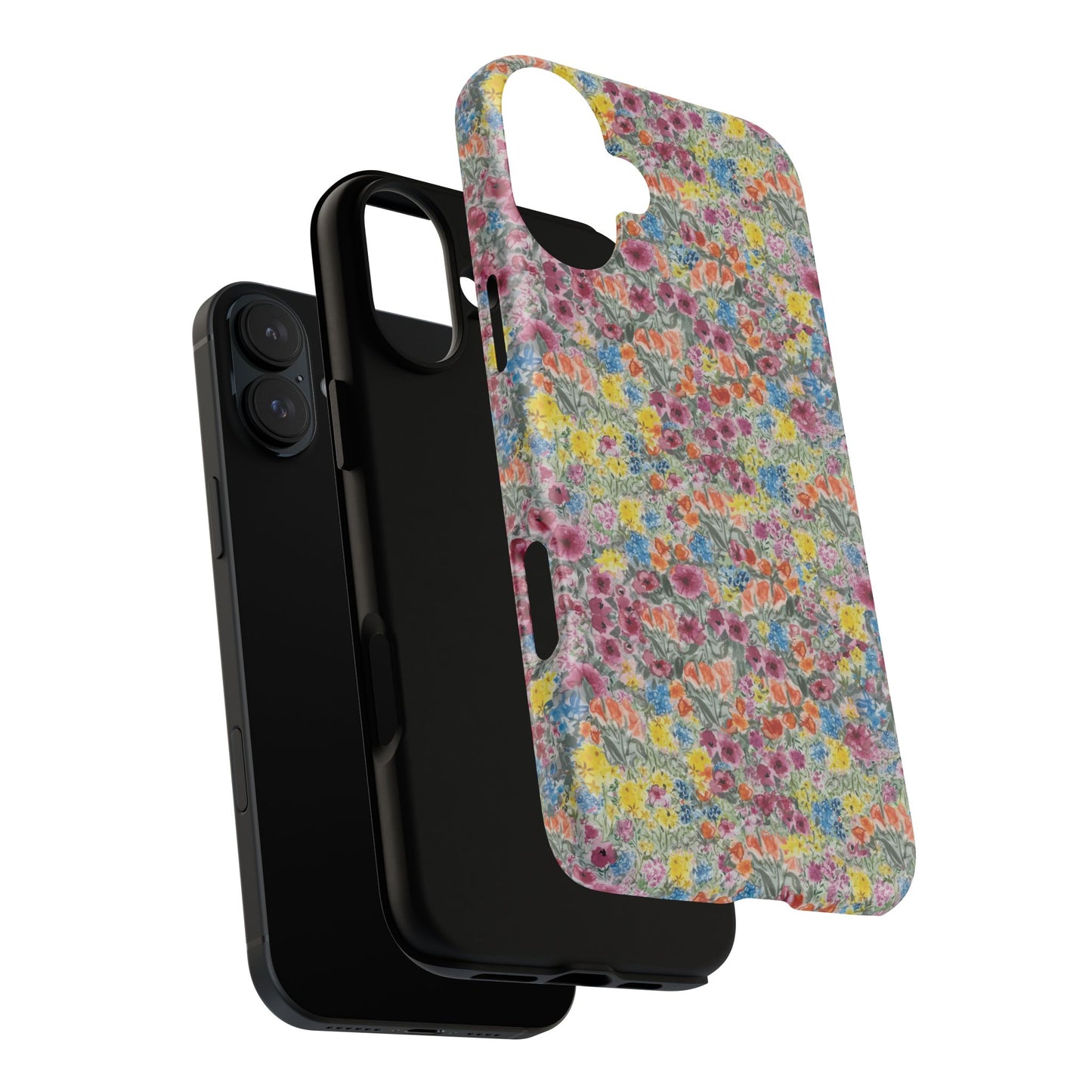 Meadow Blooms Floral Tough Phone Case — Colorful Wildflower Protective Cover
