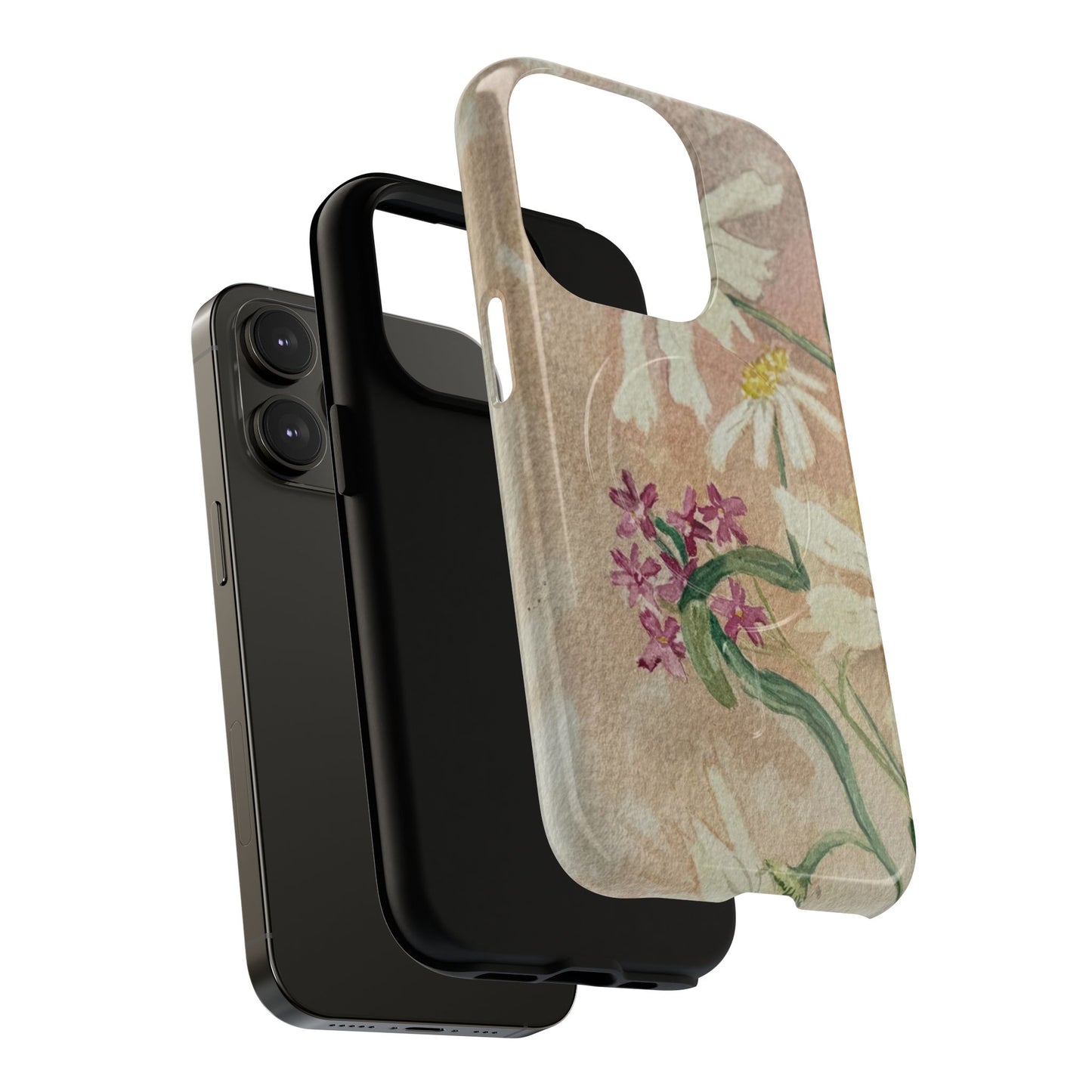 Floral Daisies Tough Magnetic Phone Case — Vintage Wildflower Design
