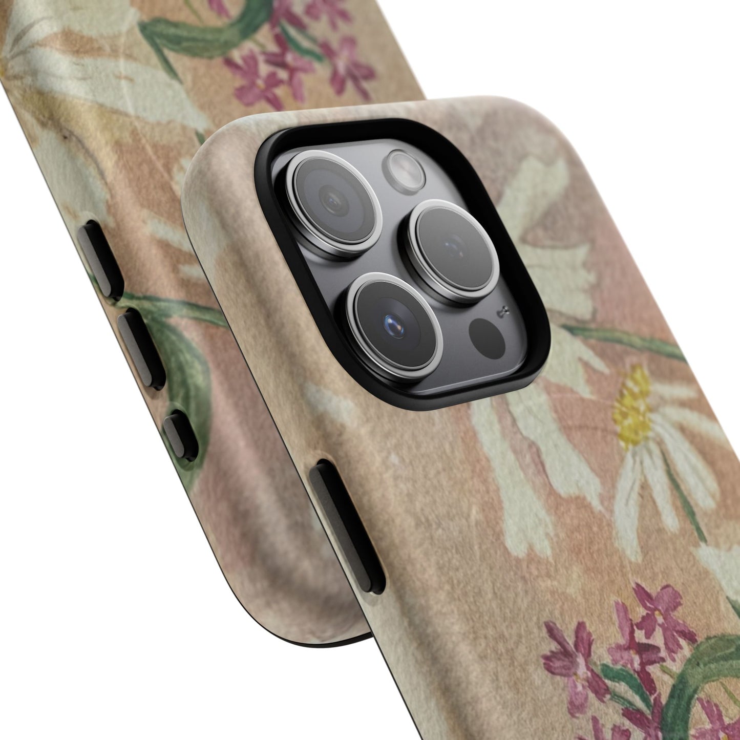 Floral Daisies Tough Magnetic Phone Case — Vintage Wildflower Design