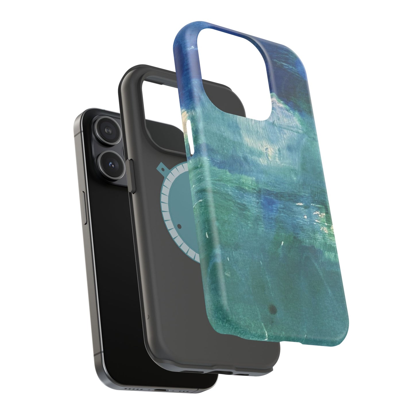 Where the Water Sleeps Magnetic Impact-Resistant Phone Case — Abstract Ocean Blue Art Blues Teal Green