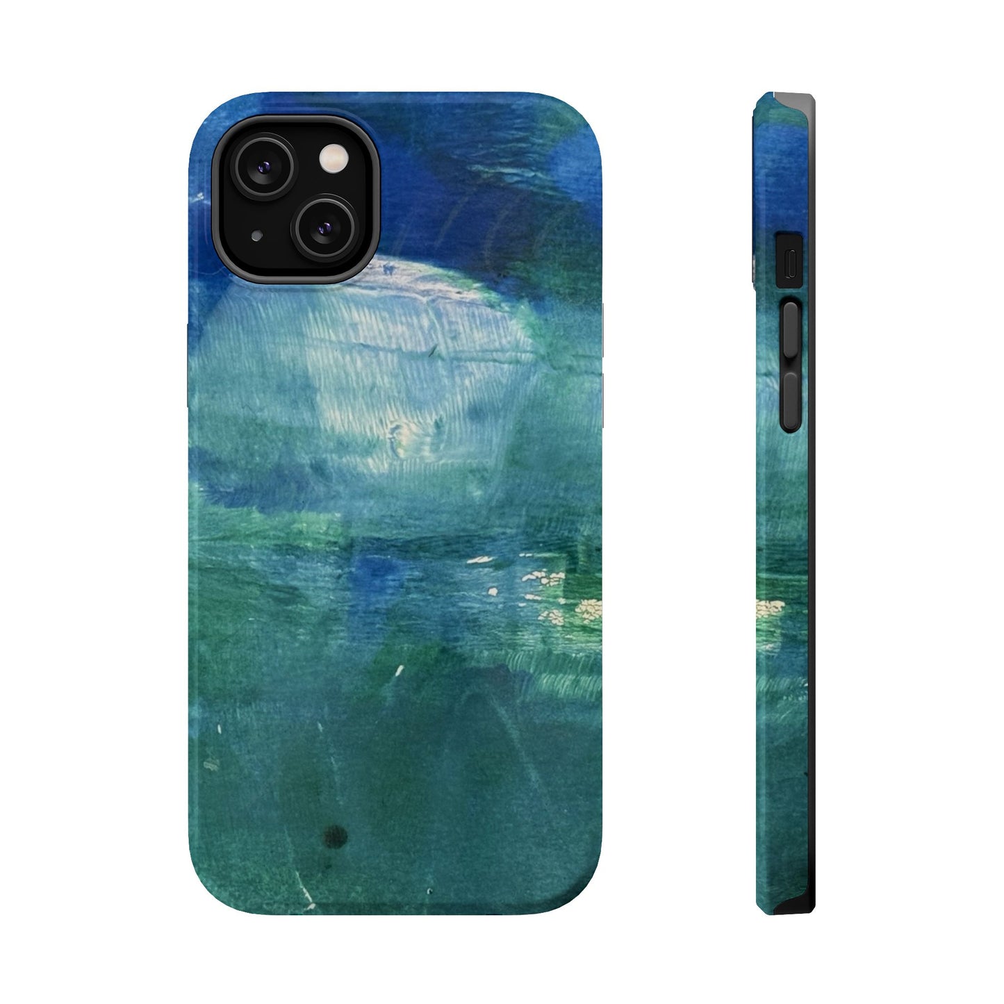 Where the Water Sleeps Magnetic Impact-Resistant Phone Case — Abstract Ocean Blue Art Blues Teal Green