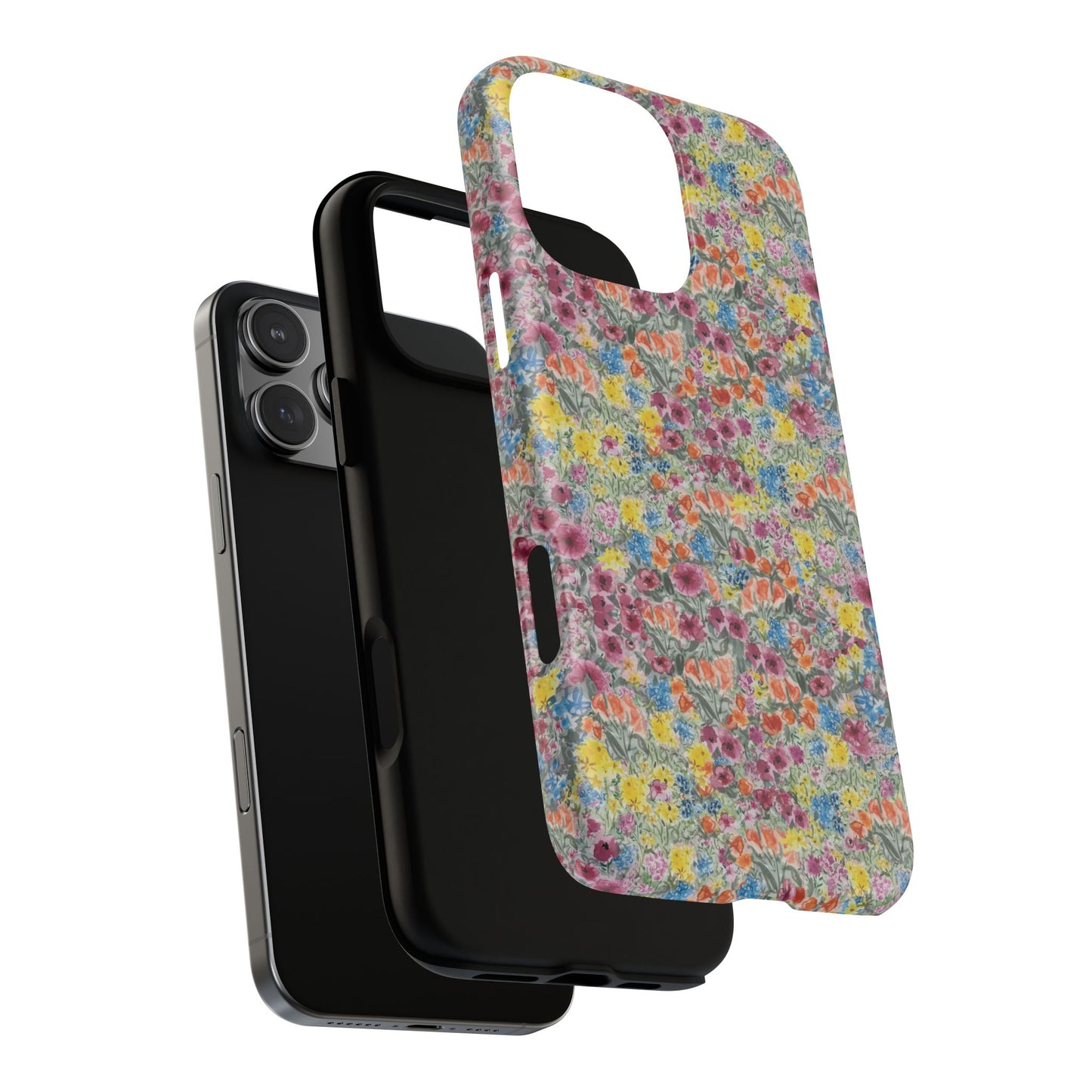 Meadow Blooms Floral Tough Phone Case — Colorful Wildflower Protective Cover