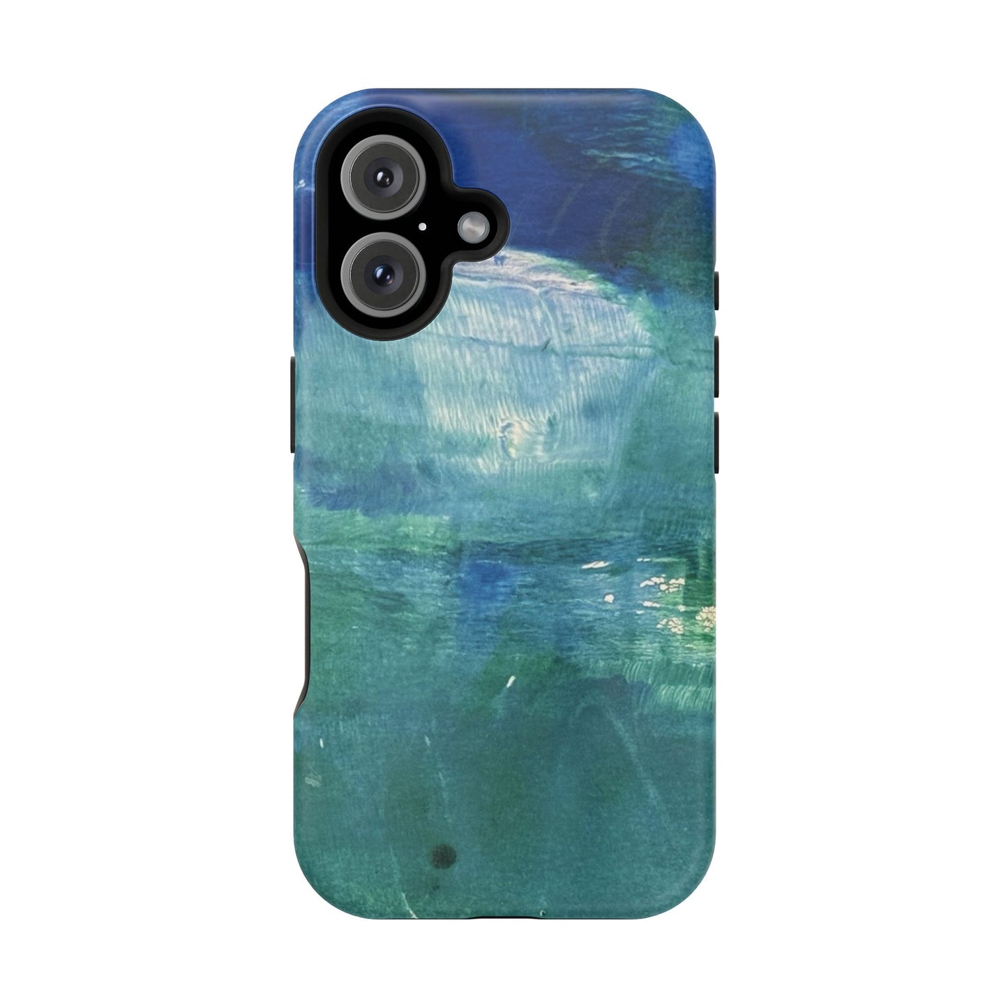 Where the Water Sleeps Magnetic Impact-Resistant Phone Case — Abstract Ocean Blue Art Blues Teal Green