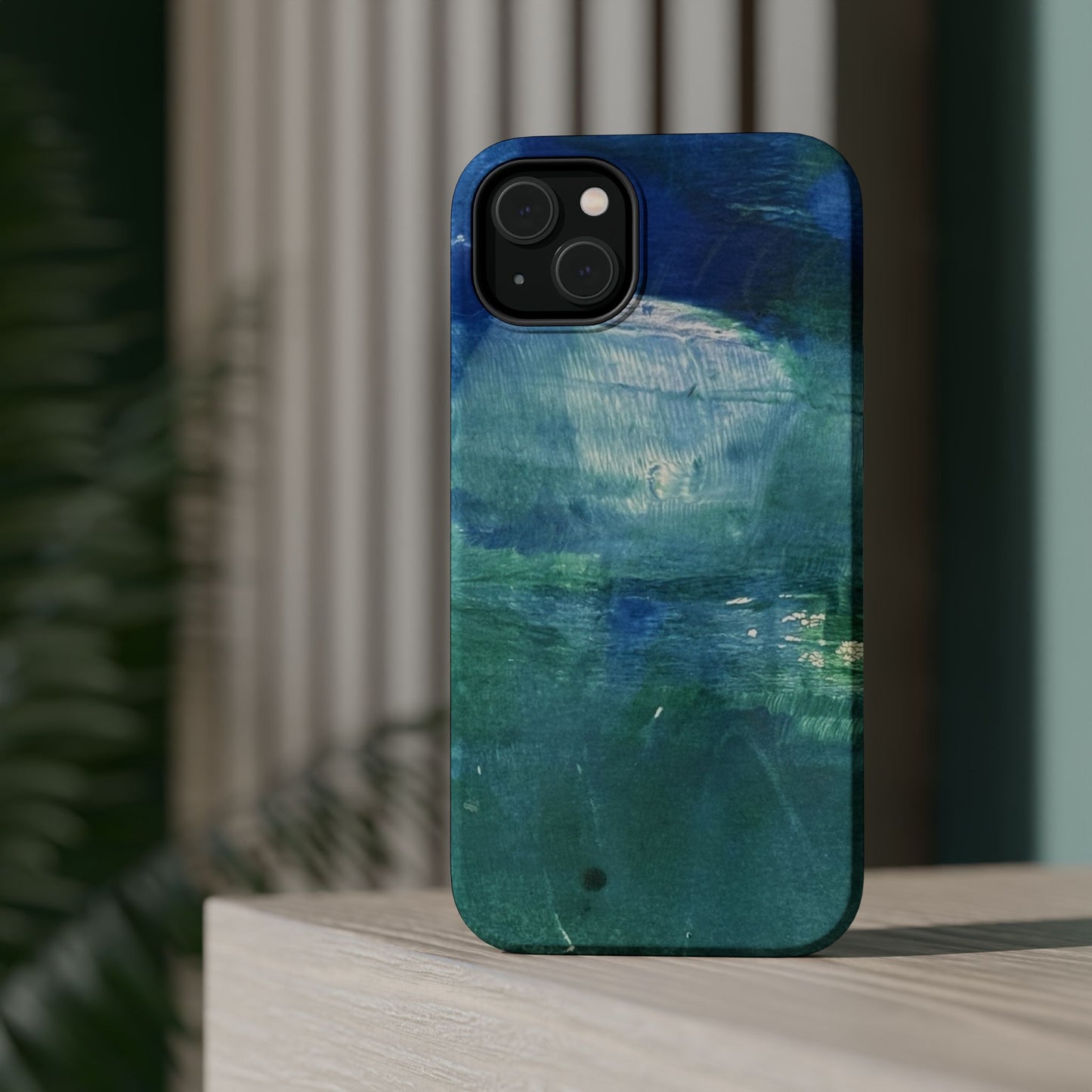 Where the Water Sleeps Magnetic Impact-Resistant Phone Case — Abstract Ocean Blue Art Blues Teal Green