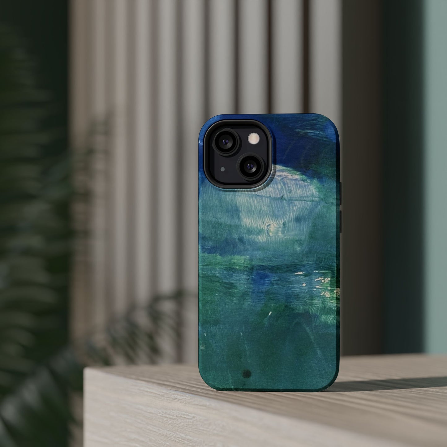 Where the Water Sleeps Magnetic Impact-Resistant Phone Case — Abstract Ocean Blue Art Blues Teal Green