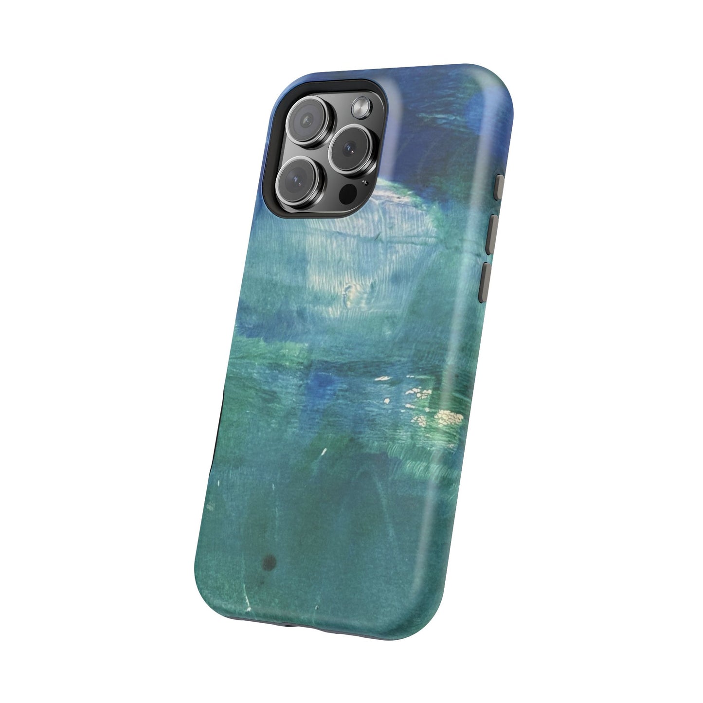 Where the Water Sleeps Magnetic Impact-Resistant Phone Case — Abstract Ocean Blue Art Blues Teal Green
