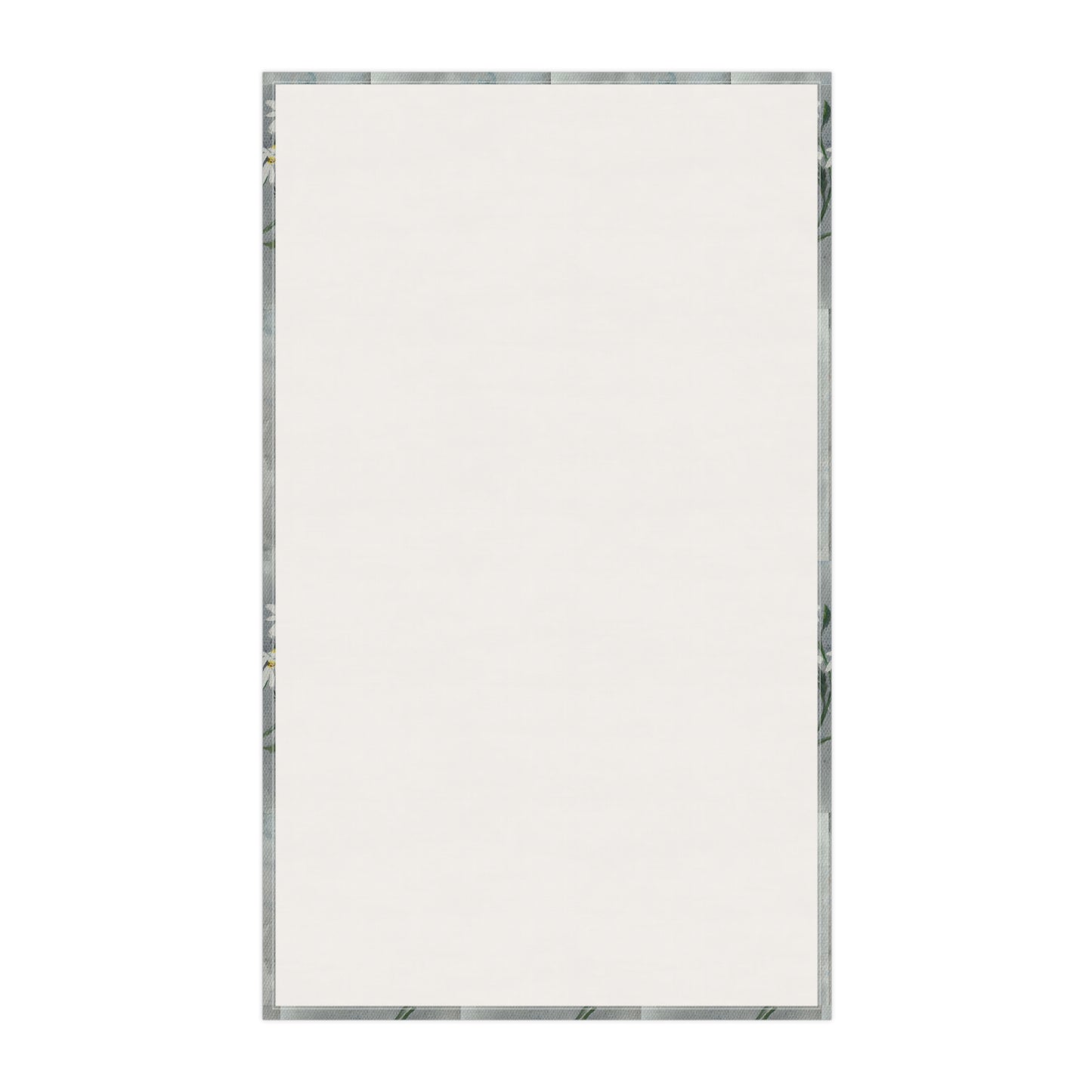 Rectangular mirror with a silver frame on a white background
