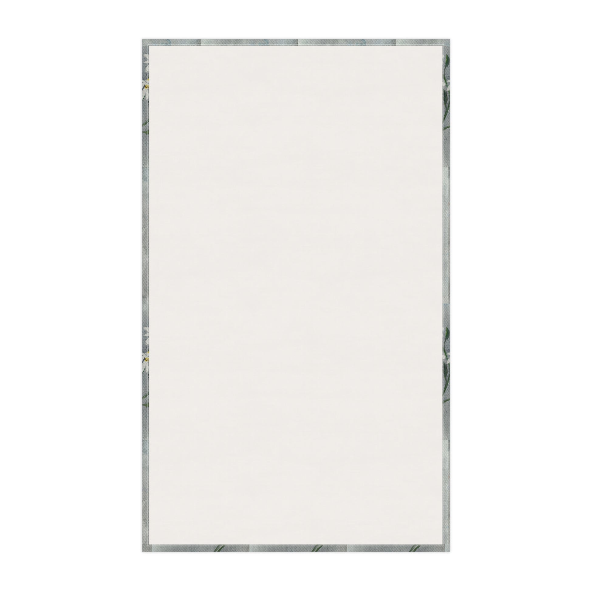 Rectangular mirror with a silver frame on a white background