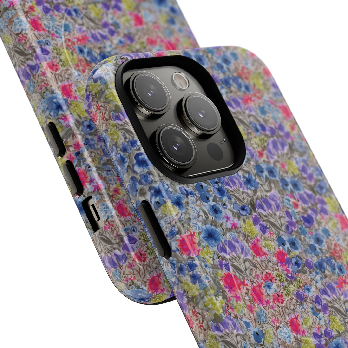Blue Wildflower Meadow Blooms Watercolor Blue & Violet Floral Tough Magnetic Phone Cases