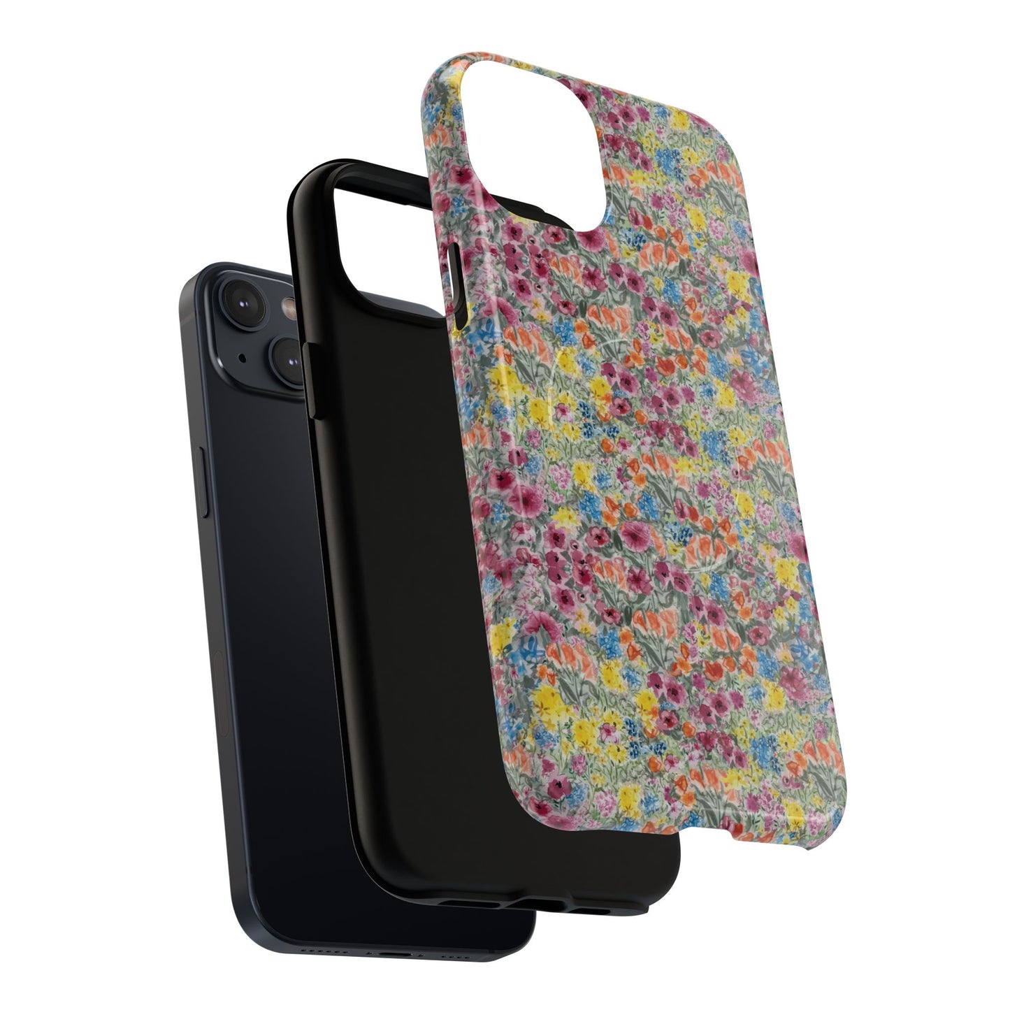 Meadow Blooms Floral Tough Phone Case — Colorful Wildflower Protective Cover