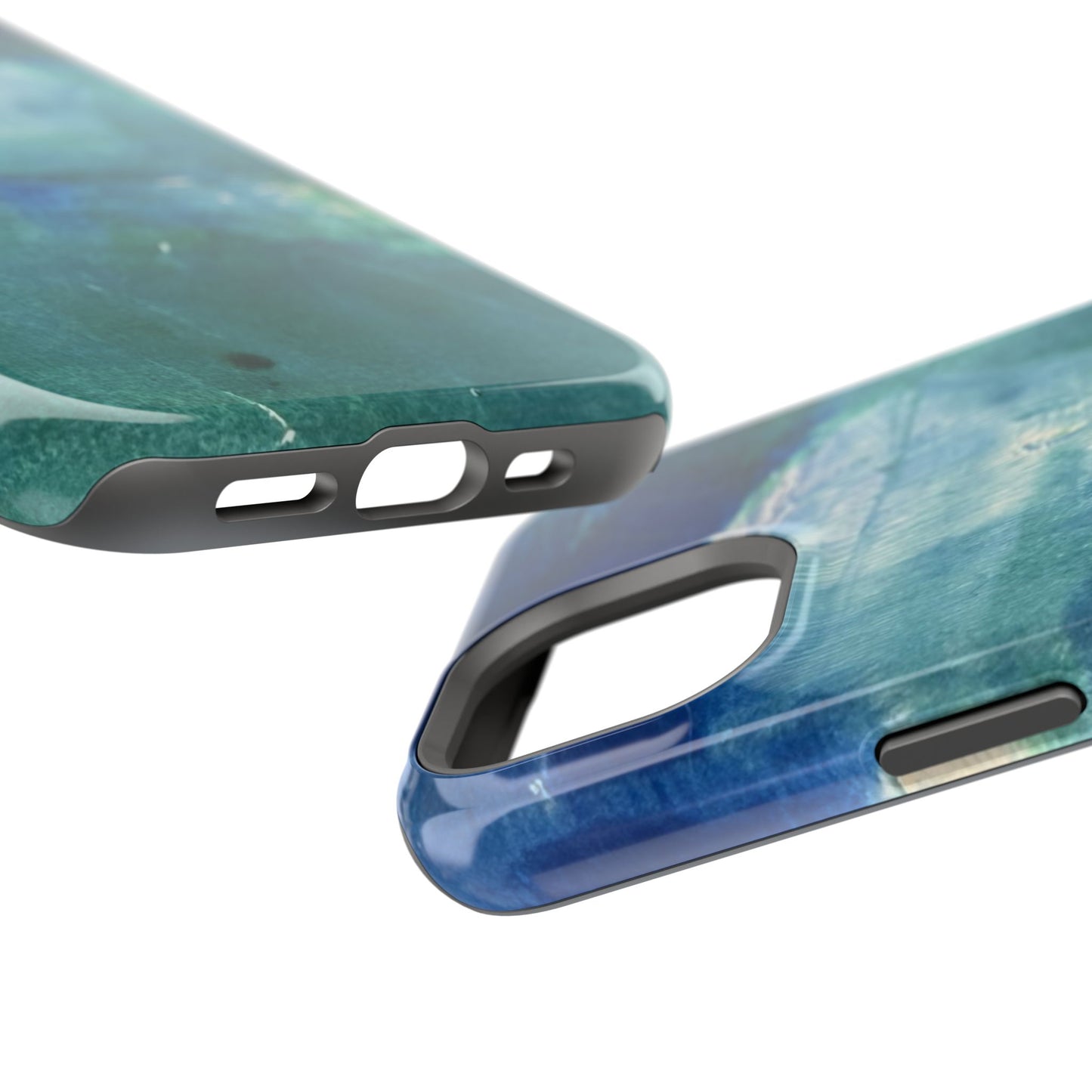 Where the Water Sleeps Magnetic Impact-Resistant Phone Case — Abstract Ocean Blue Art Blues Teal Green