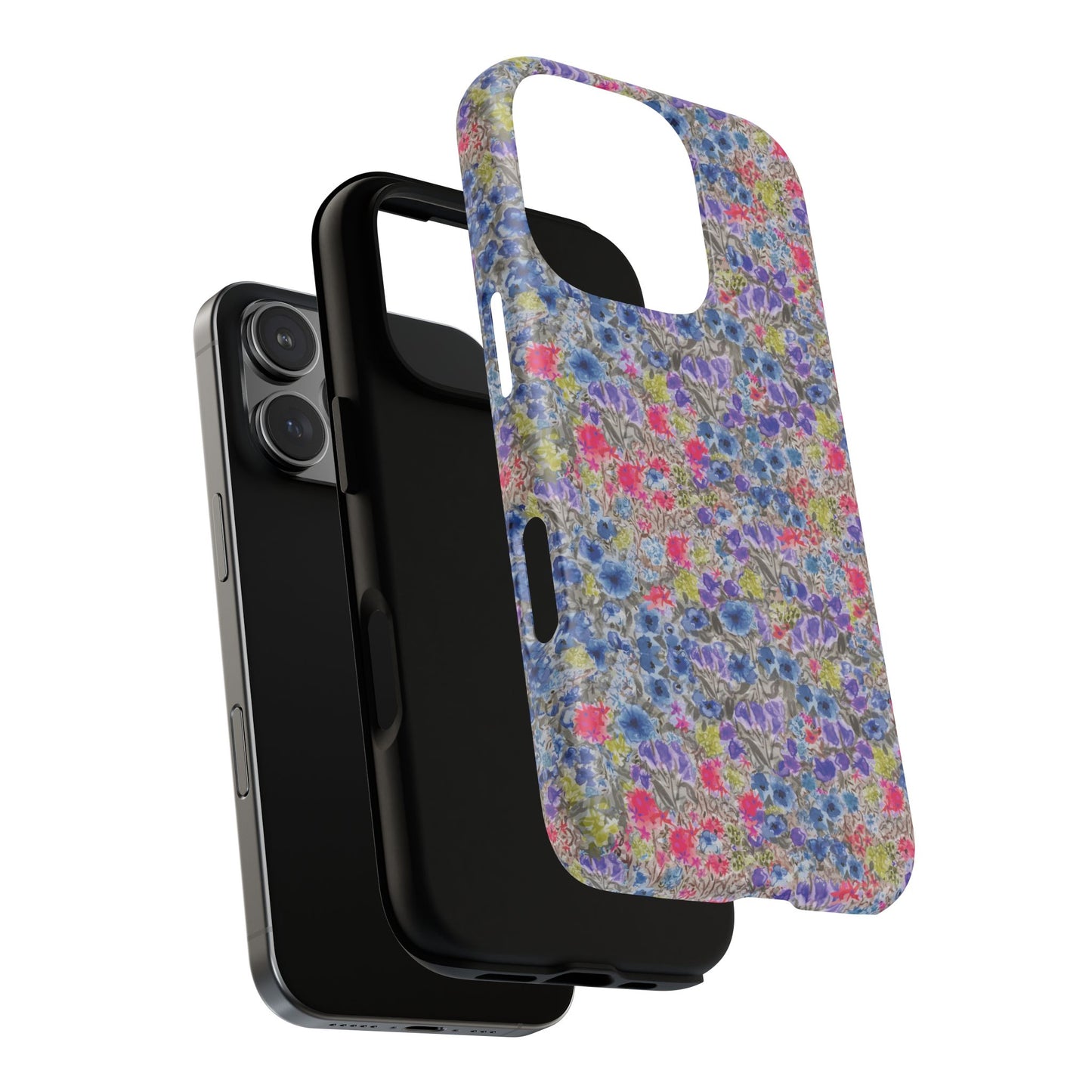 Blue Wildflower Meadow Blooms Watercolor Blue & Violet Floral Tough Magnetic Phone Cases