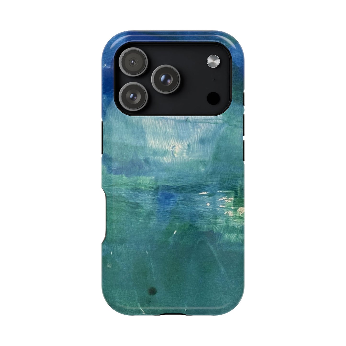 Where the Water Sleeps Magnetic Impact-Resistant Phone Case — Abstract Ocean Blue Art Blues Teal Green
