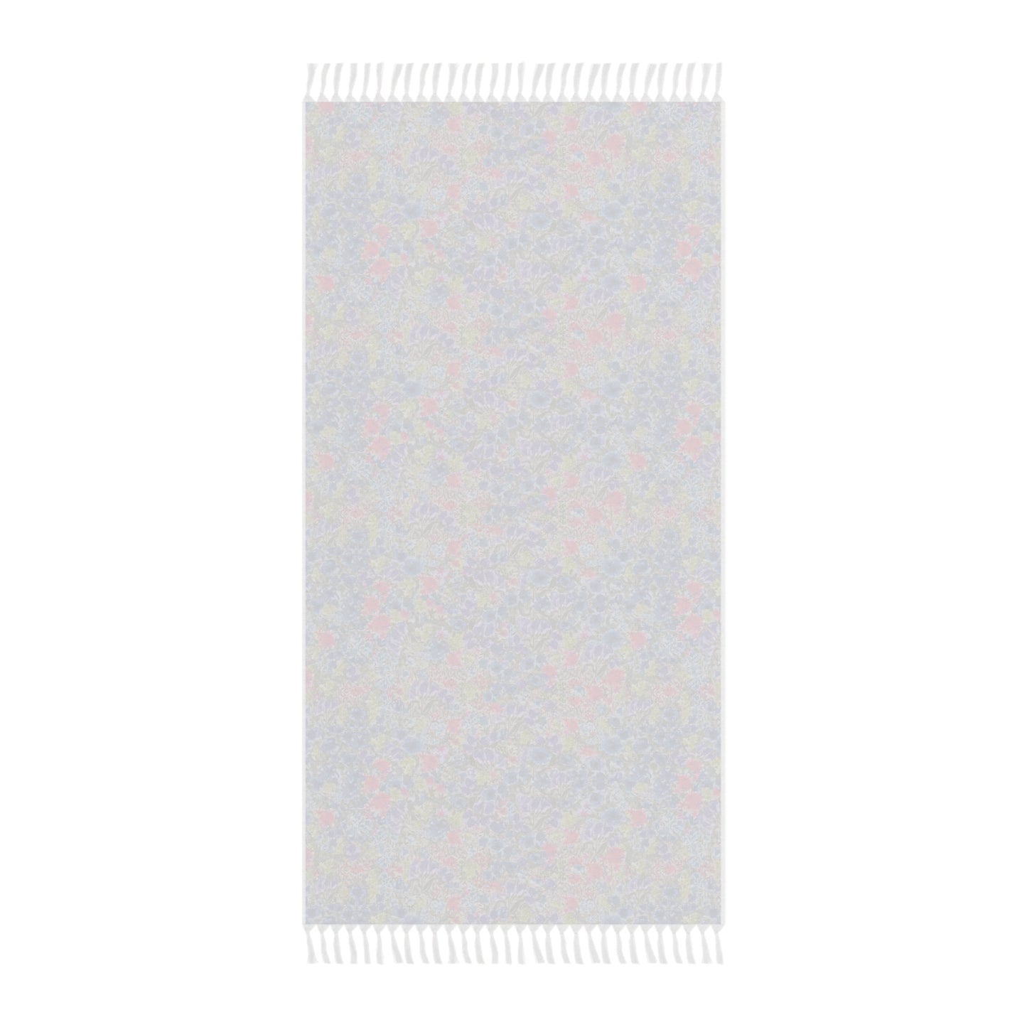Blue Wildflower Beach Towel — Lightweight Holiday Fringe Beach Cloth