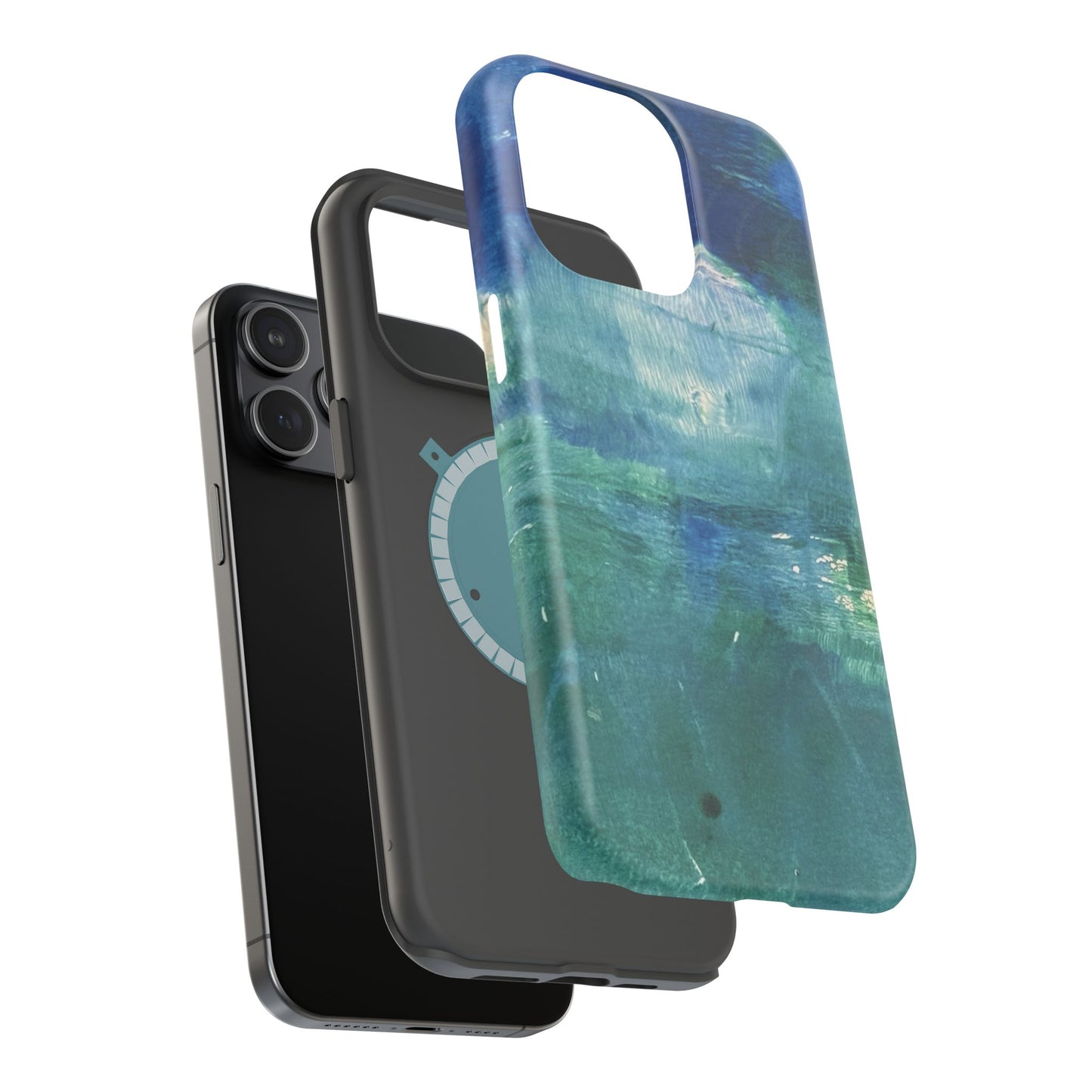 Where the Water Sleeps Magnetic Impact-Resistant Phone Case — Abstract Ocean Blue Art Blues Teal Green