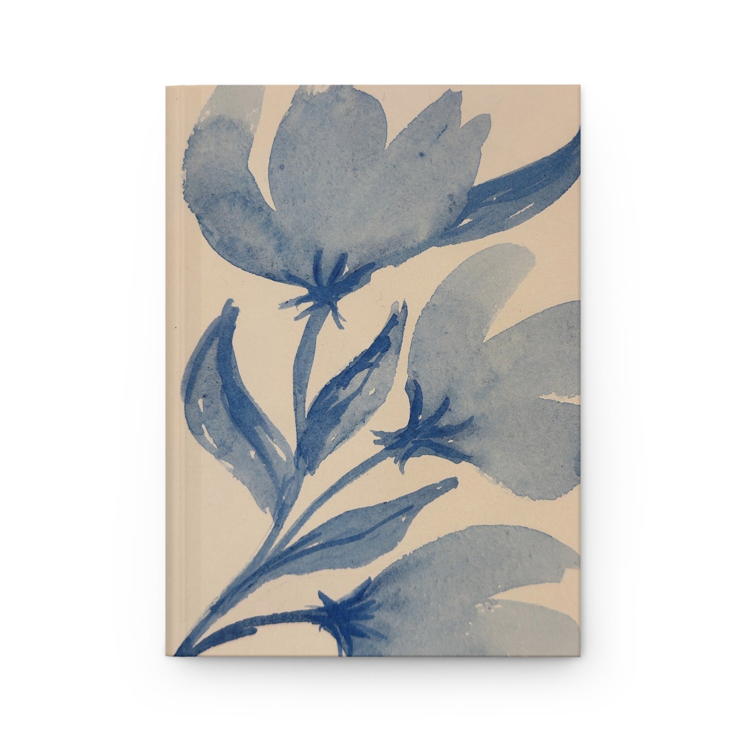 Blooming in Blue Watercolor Floral Hardcover Journal — Matte Notebook for Notes & Journaling
