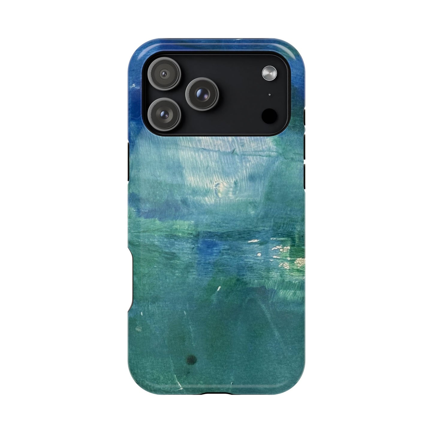 Where the Water Sleeps Magnetic Impact-Resistant Phone Case — Abstract Ocean Blue Art Blues Teal Green