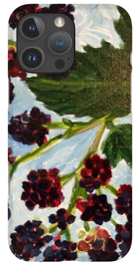 Blackberries Against a Summer Sky Purple Botanical Phone Case — iPhone 16 Pro Max Case
